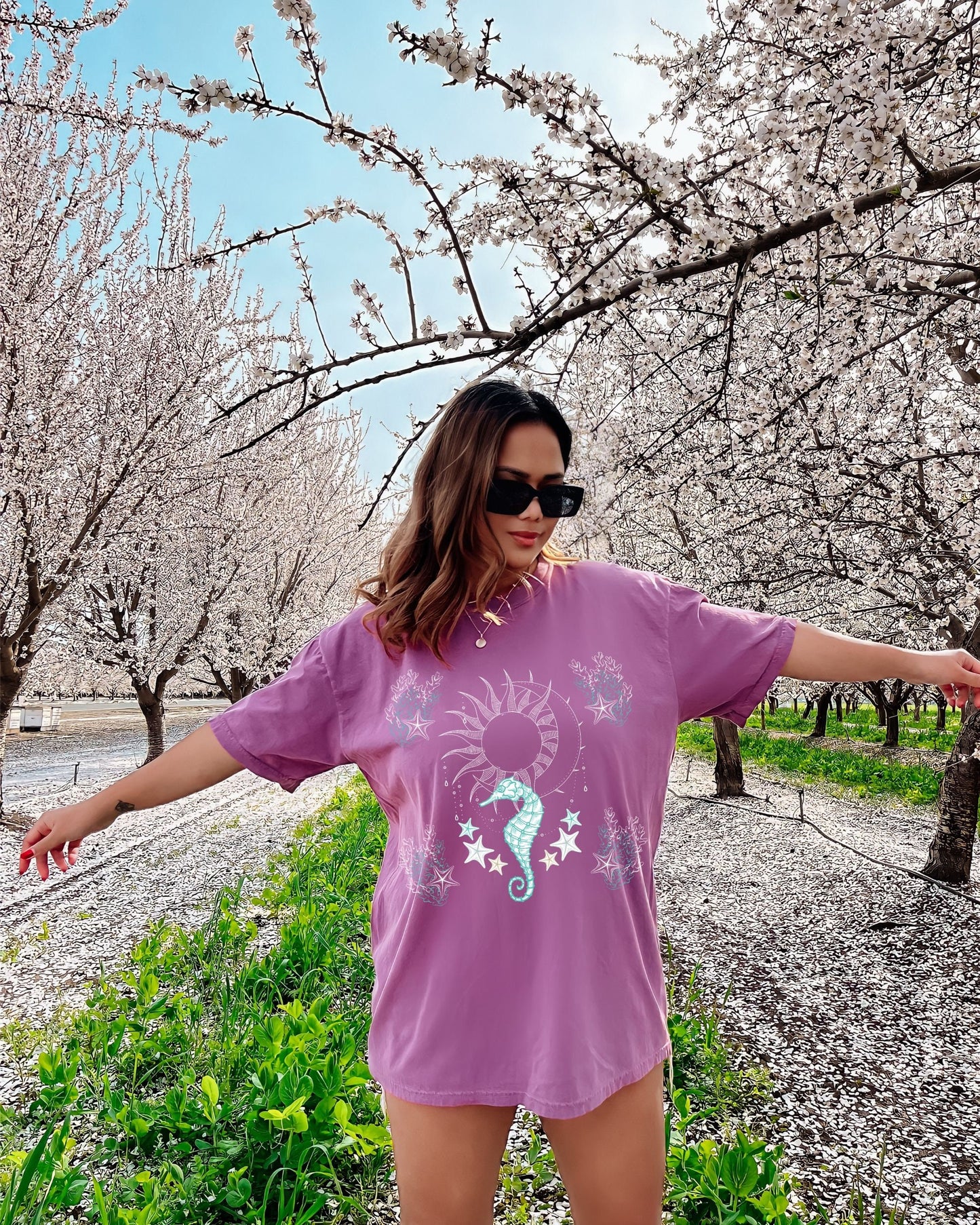 Sun and Moon Starfish Seahorse Comfort Colors® Shirt Oceancore Mermaidcore Ocean Inspired Clothes Mystical Ocean Shirt CrustaceanCore TShirt