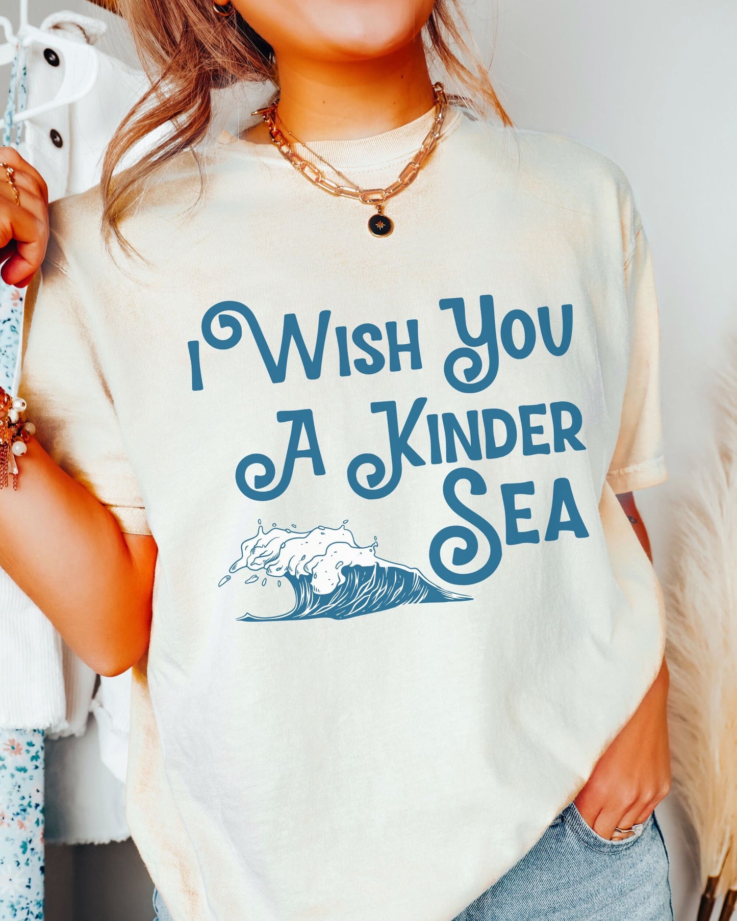 Kind Sea Comfort Colors® Shirt Kindness Quote Shirt Oceancore Nautical Shirt Aesthetic Beach Shirt MermaidCore Beachy Shirts Bookish Clothes