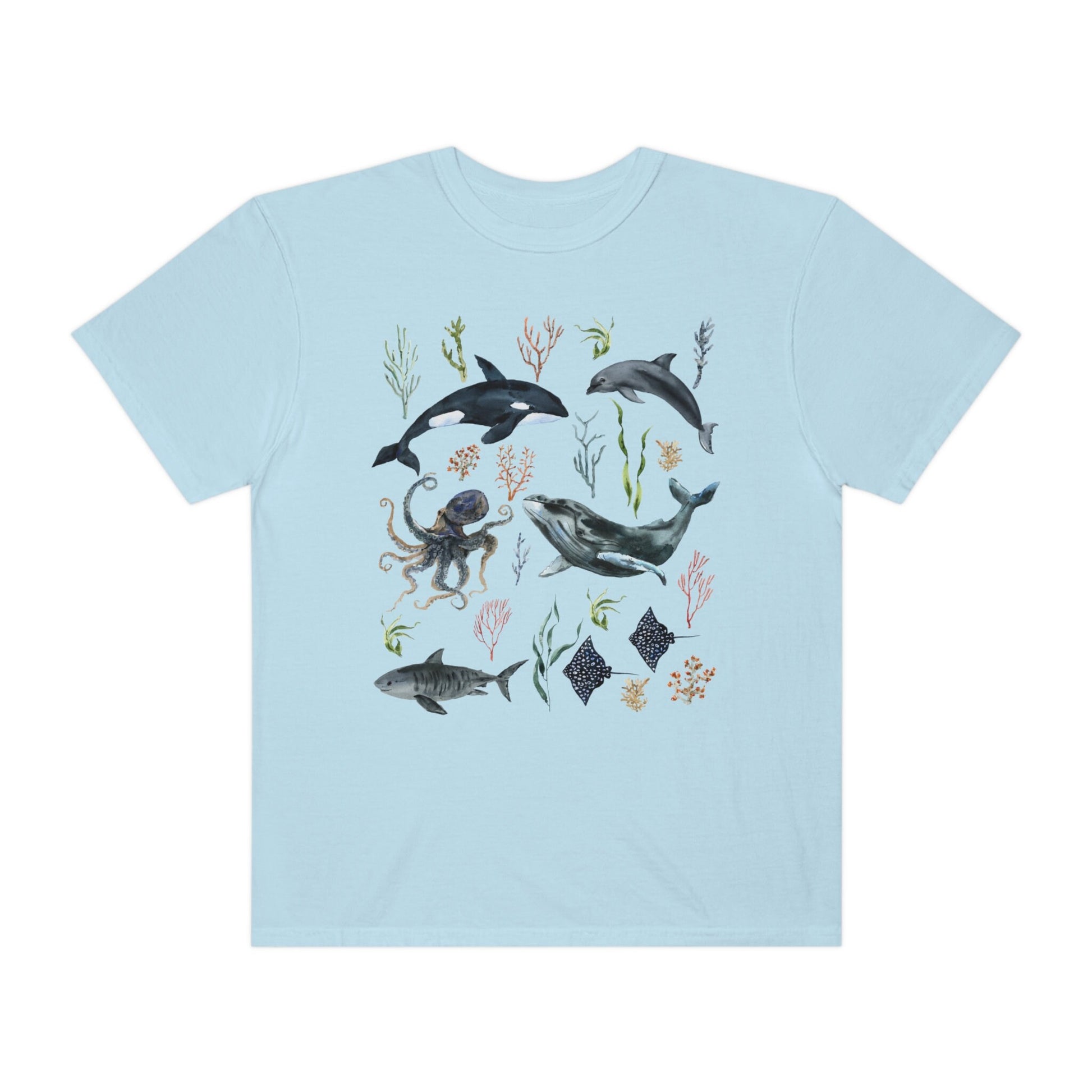 Coral Reef Whale Shirt Octopus Shirt Oceancore Mermaidcore Mermaid Aeesthetic Beachy Shirt Orca TShirt Marine Animals Manta Ray Shark Shirt