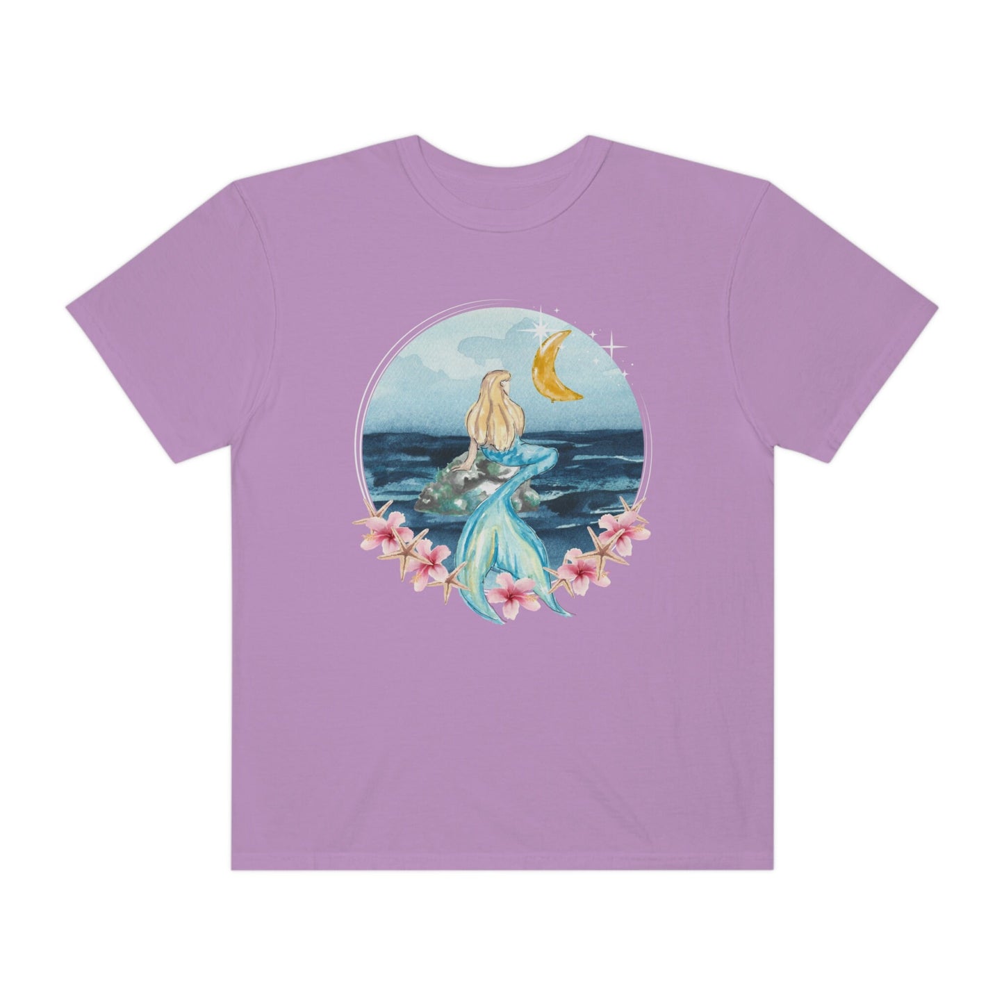 Mermaidcore Shirt Mermaid Core Comfort Colors Shirt BOHO Beachy Shirts Coconut Girl Oceancore Hibiscus Shirt Mystical Moon Beach Shirt