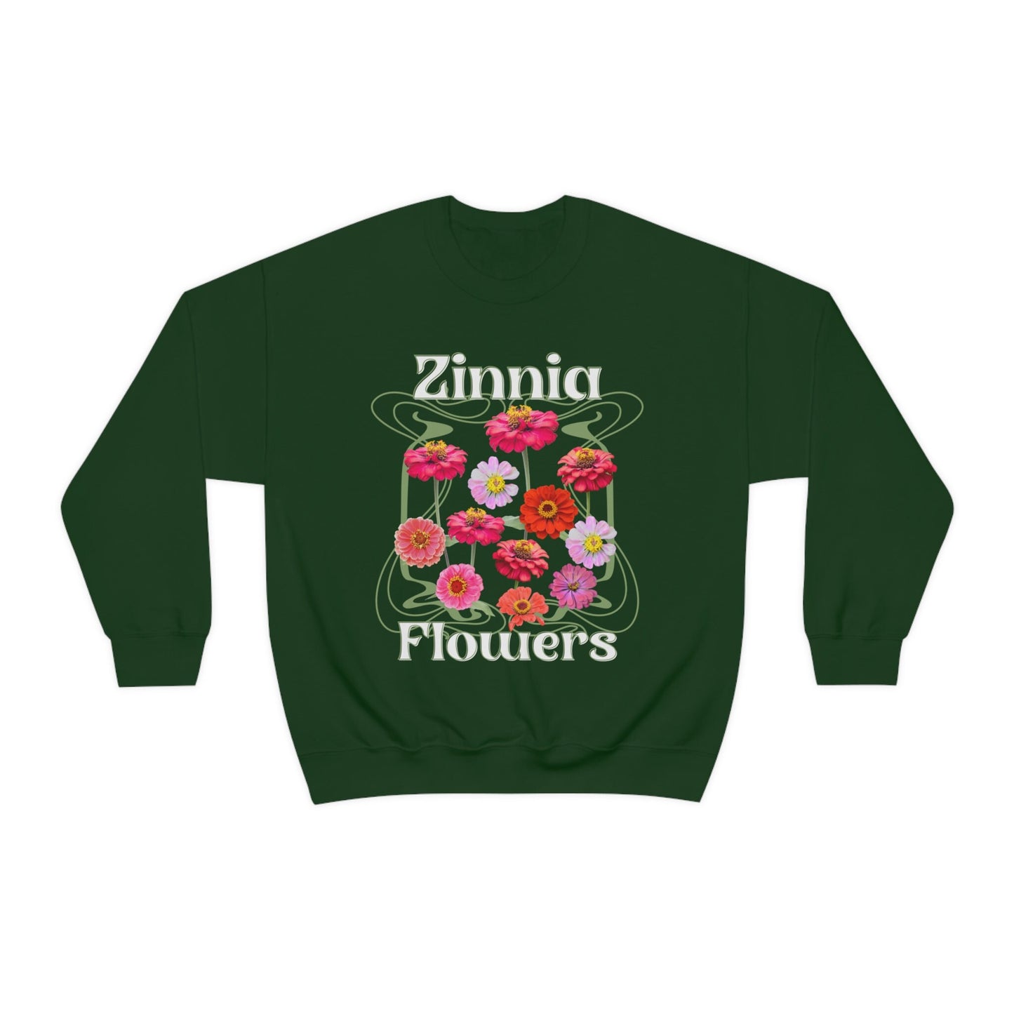 Zinnia Wild Flowers Crewneck Sweatshirt Cottagecore Clothes Boho Sweatshirt Cottagecore Sweater Pressed Flower Shirt Garden Lover Gift