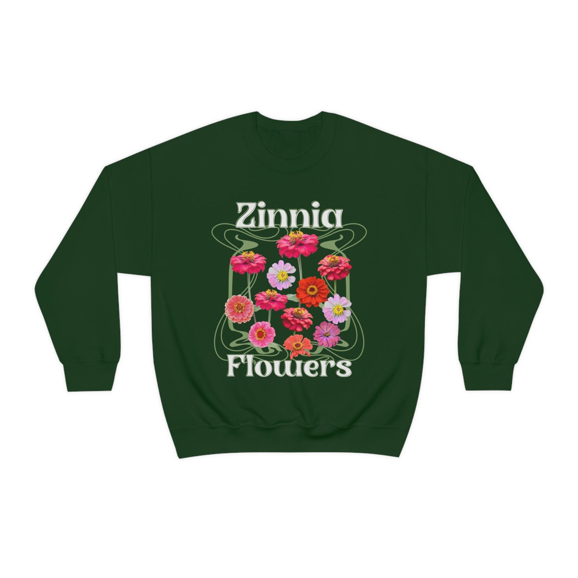 Zinnia Wild Flowers Crewneck Sweatshirt Cottagecore Clothes Boho Sweatshirt Cottagecore Sweater Pressed Flower Shirt Garden Lover Gift