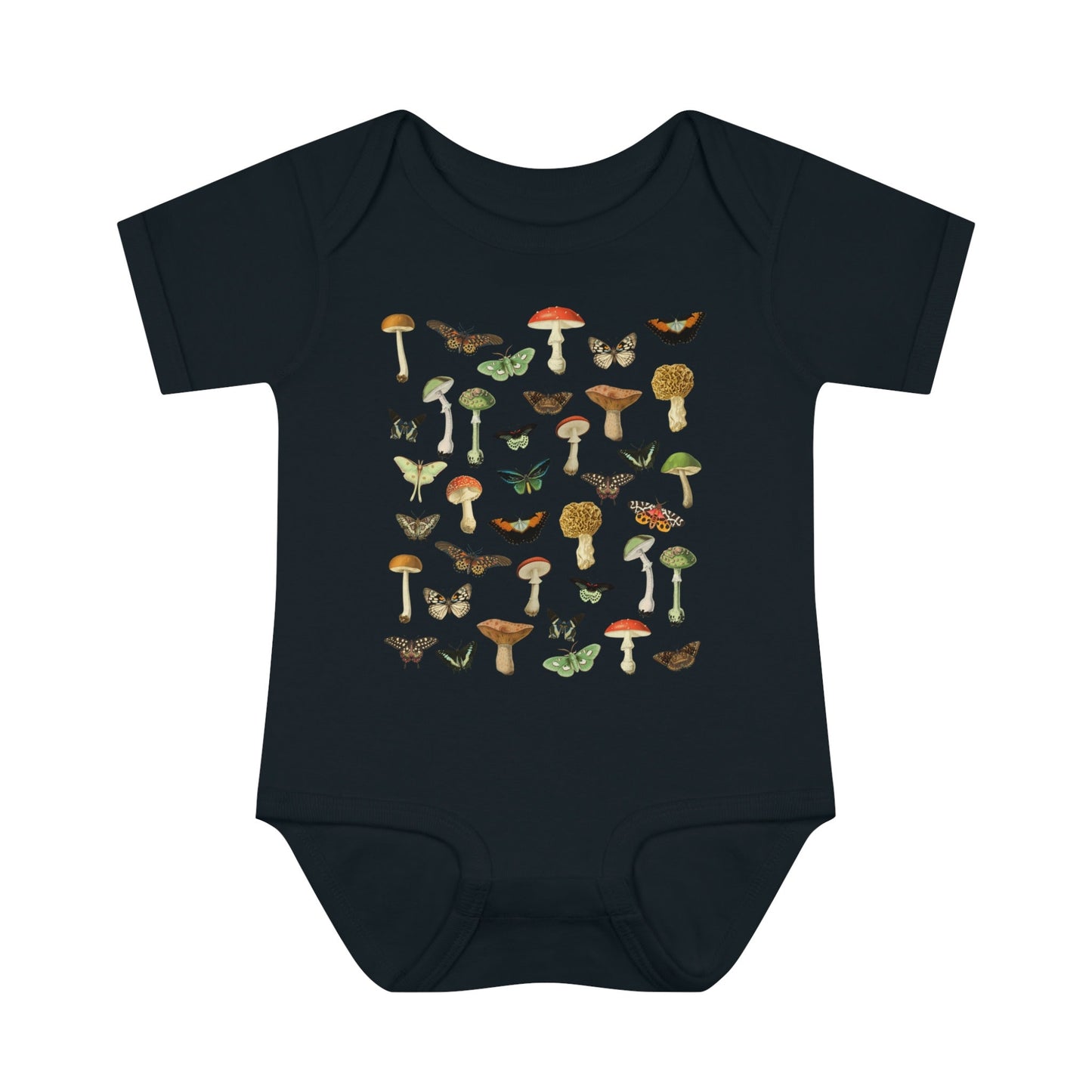 Mushroom Baby Bodysuit Butterfly Moth Cottagecore Baby Clothes Forest Baby Shower FairyCore Baby Party First Birthday Goblincore Tee