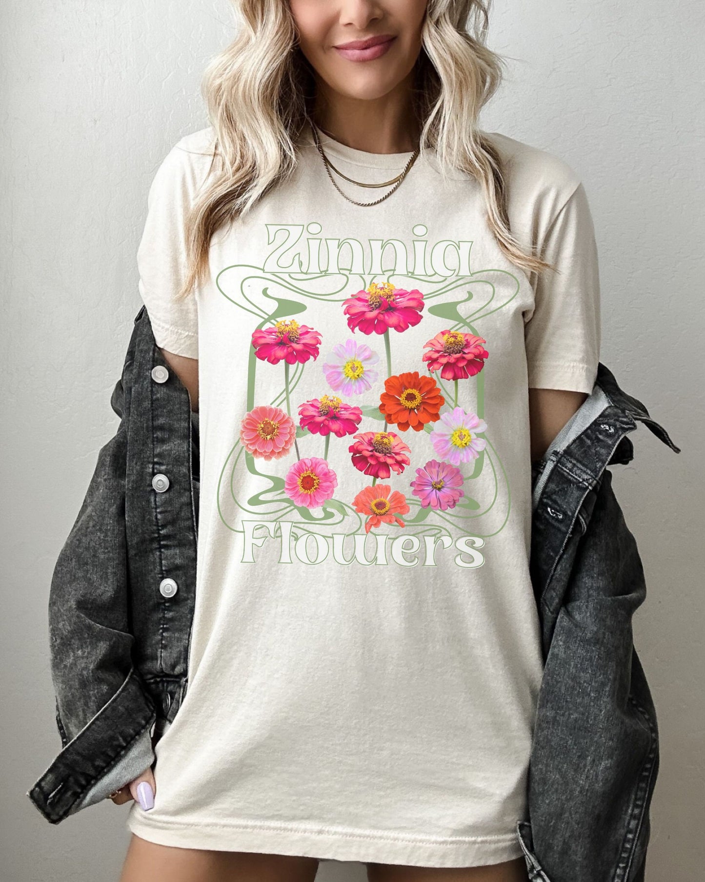 Zinnia Flowers Shirt Wild Flowers Tshirt Boho Wildflowers Shirt Cottagecore Clothes Botanical Nature Shirt Fairycore Gardener Gift