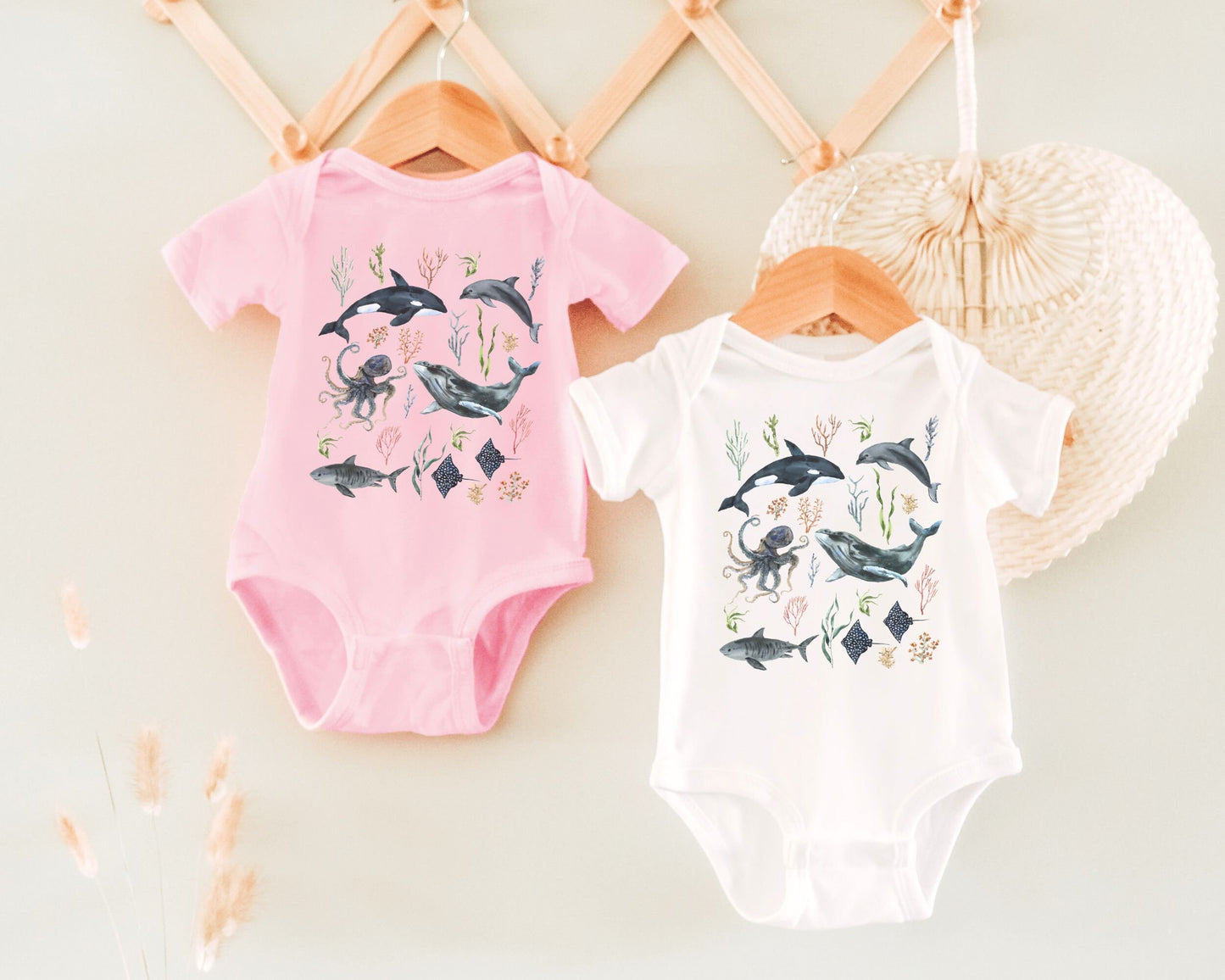 OceanCore Whale Baby Bodysuit Orka Octopus Dolphin Shark Bodysuit Ocean 1st Birthday BOHO Baby Mermaidcore Nature Lover Sea Animal