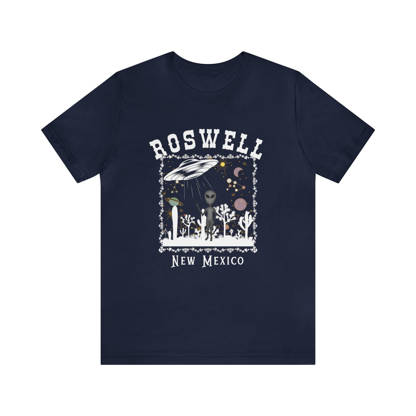 Alien Tshirt UFO Shirt Roswell New Mexico Cryptozoology Shirt Southwestern Shirt Western Graphic Tees Retro New Mexico Tee Cosmic Cowgirl