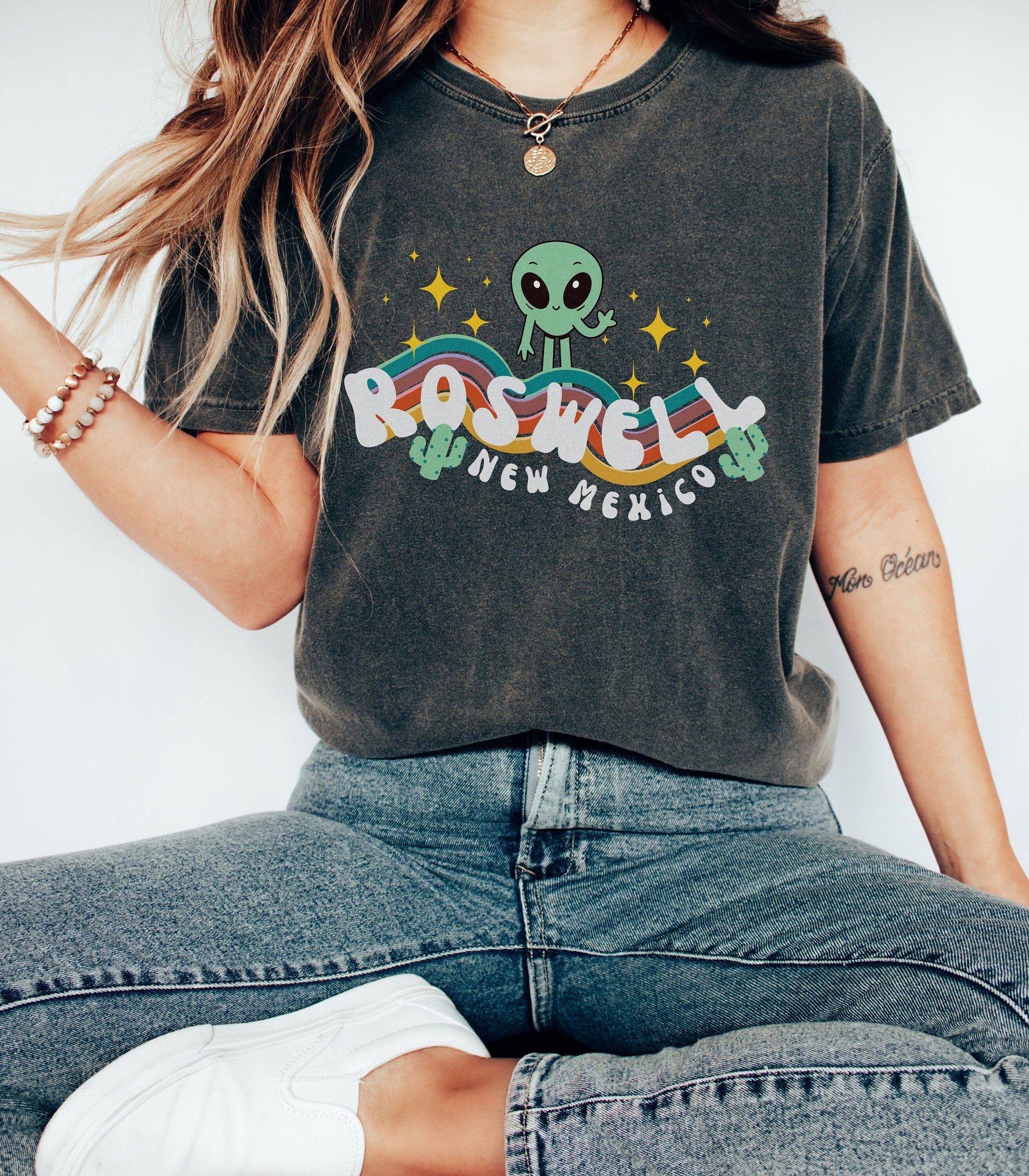 Roswell New Mexico Comfort Colors Retro Alien Shirt Cryptozoology Shirt Alien T Shirt UFO Shirt Aesthetic Southwestern Travel Graphic Tee