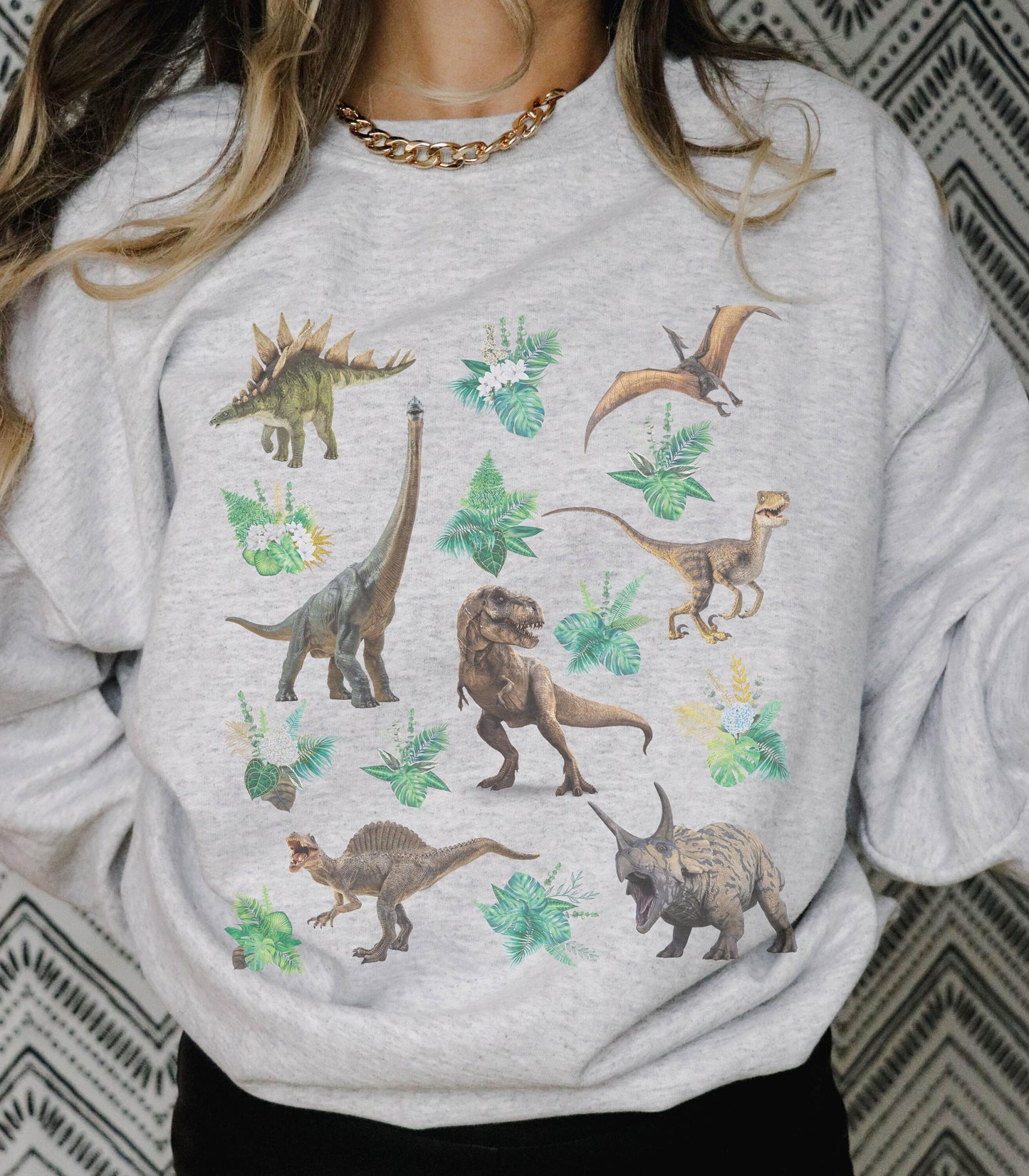 Dinosaur Sweatshirt Botanical Crewneck Sweatshirt Dinosaur Sweater Adult Dinosaur Shirt Cottagecore BOHO Dino Sweatshirt Mom Sweatshirt