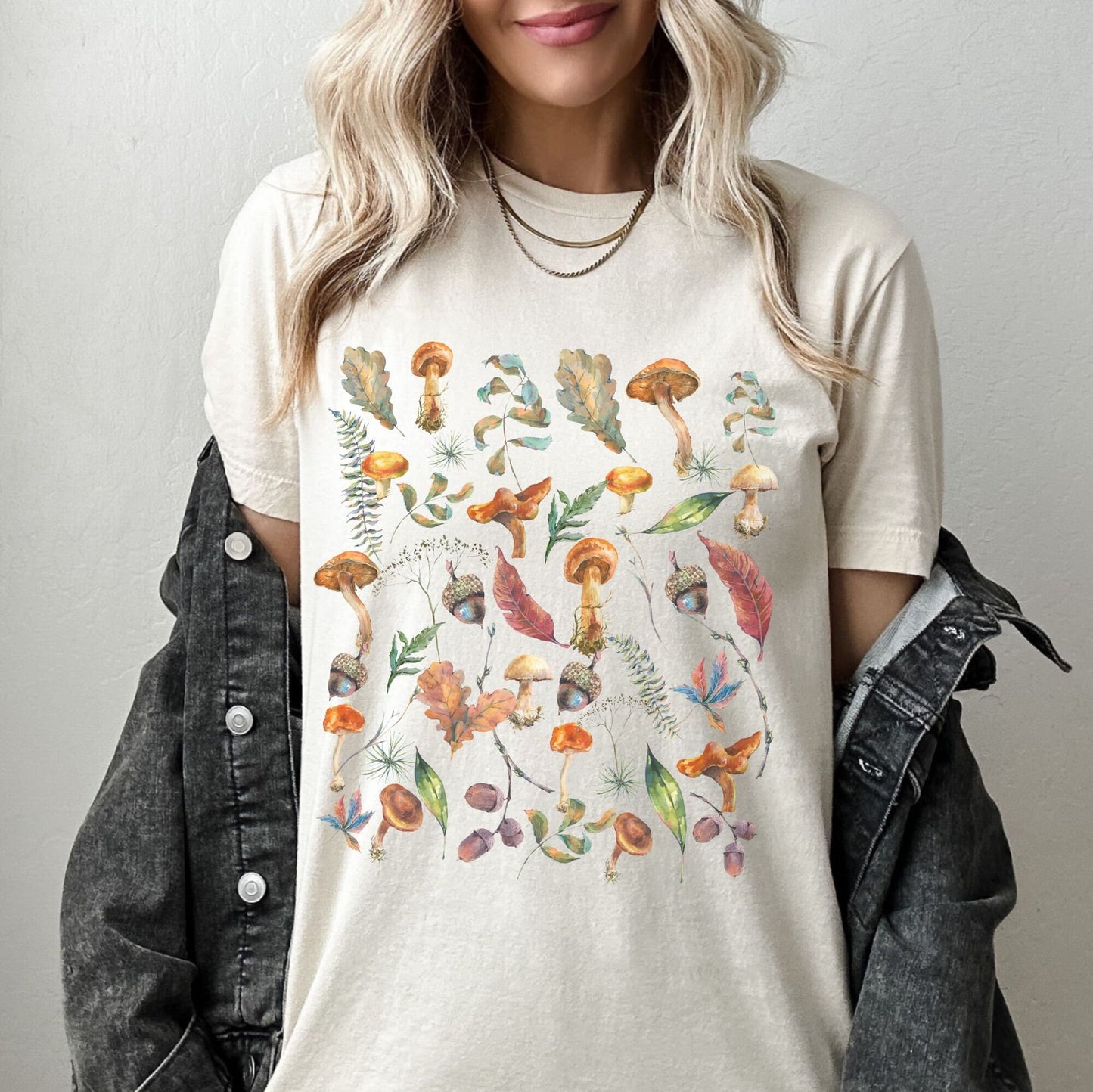Fall Mushroom TShirt Fall Clothes Women Autumn Cottagecore Clothes Cottage Core Shirt Gobllincore Shirt BOHO Forestcore Tee FairyCore Shirt