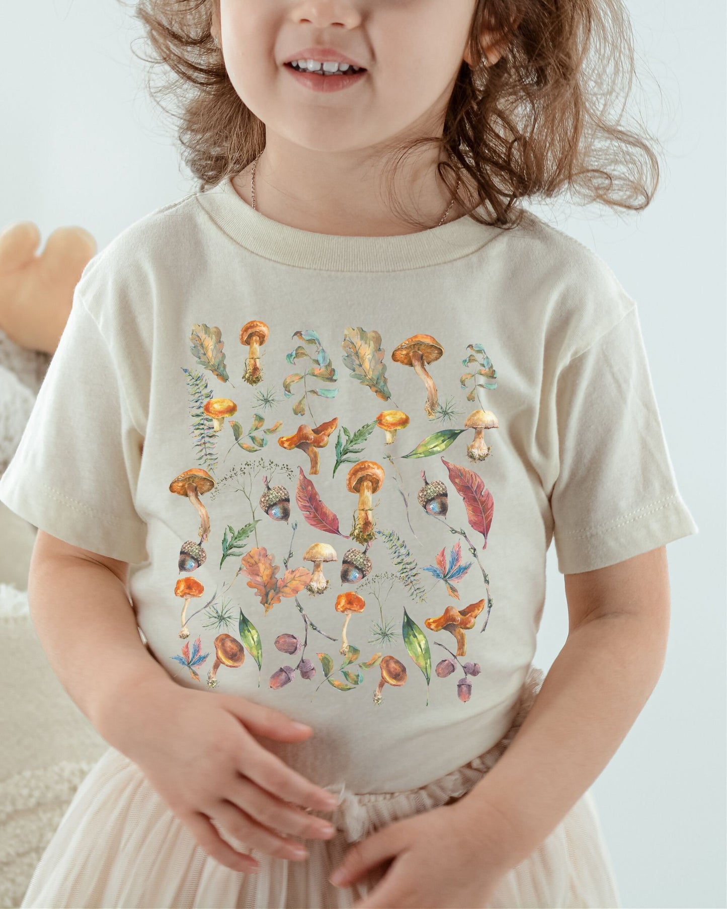 Mushroom Shirt Kids Autumn T-shirts for Toddler Boys Mushroom Shirt Cottagecore Kids Clothes BOHO Girls Tee Gender Neutral Fall Kids Shirt