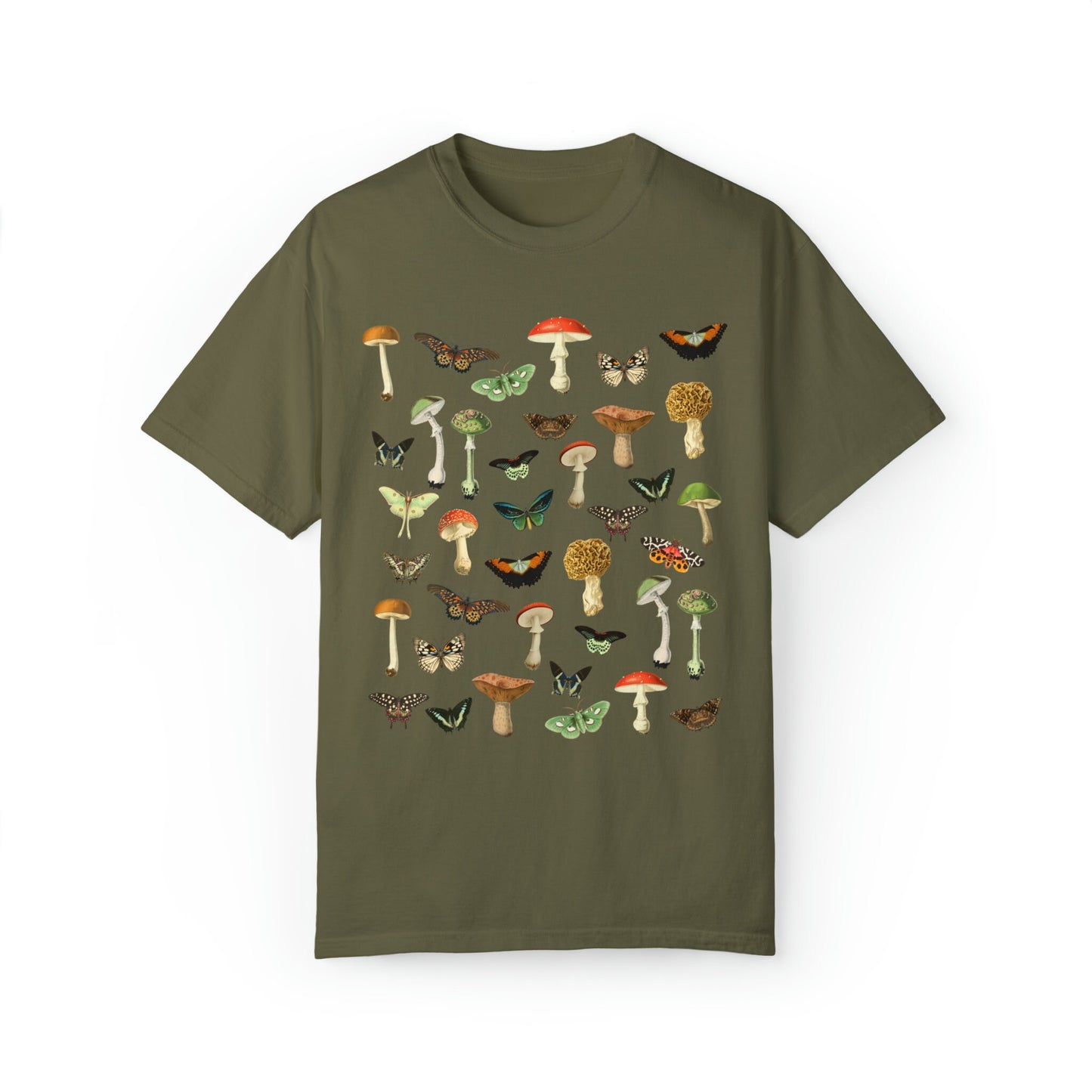 Moth Shirt Mushrooms Shirt Dark Cottagecore Clothes Comfort Colors Tee Fairycore Shirt Goblincore ForestCore Butterflies Shirt