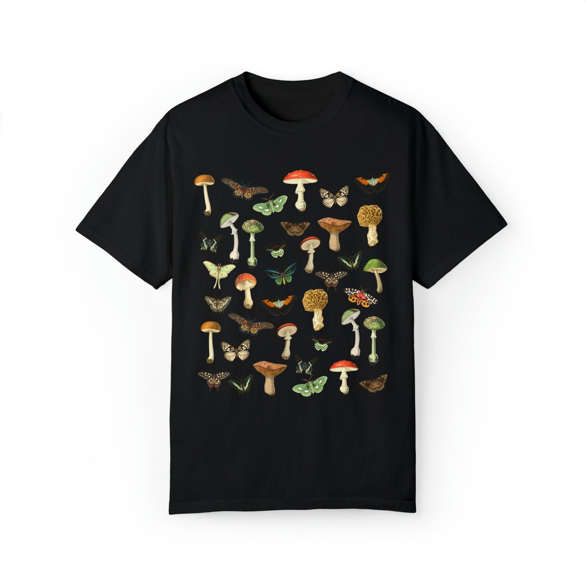 Moth Shirt Mushrooms Shirt Dark Cottagecore Clothes Comfort Colors Tee Fairycore Shirt Goblincore ForestCore Butterflies Shirt