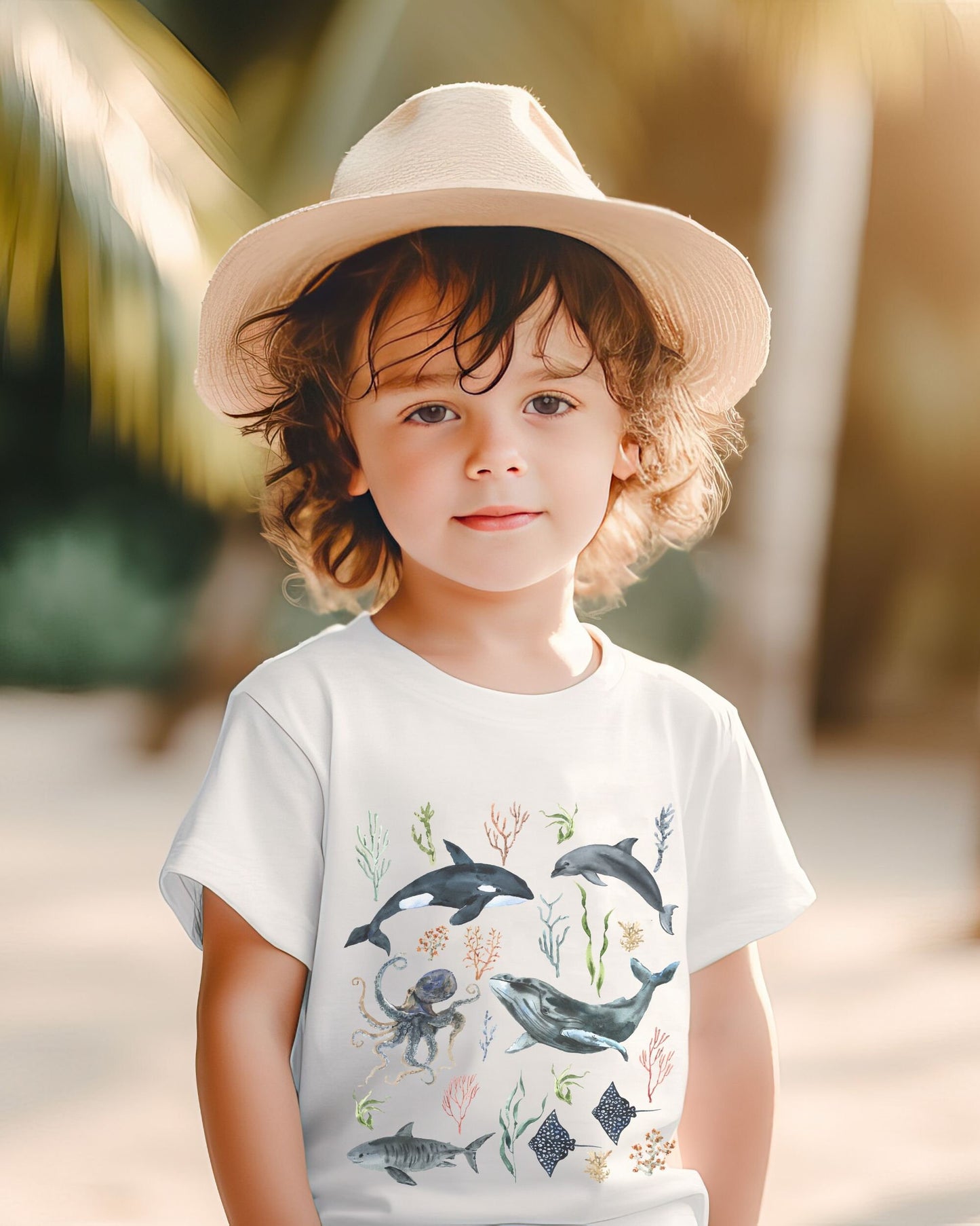 Oceancore Shirt Kids Whale Shirt Toddler Mermaidcore Sea Birthday Party Shark Tee Nature Lover Shirt for Girl Boys Unisex Ocean Animal Tee