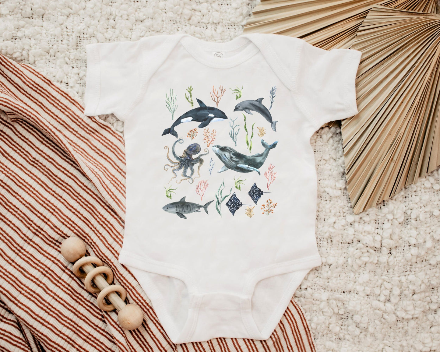OceanCore Whale Baby Bodysuit Orka Octopus Dolphin Shark Bodysuit Ocean 1st Birthday BOHO Baby Mermaidcore Nature Lover Sea Animal