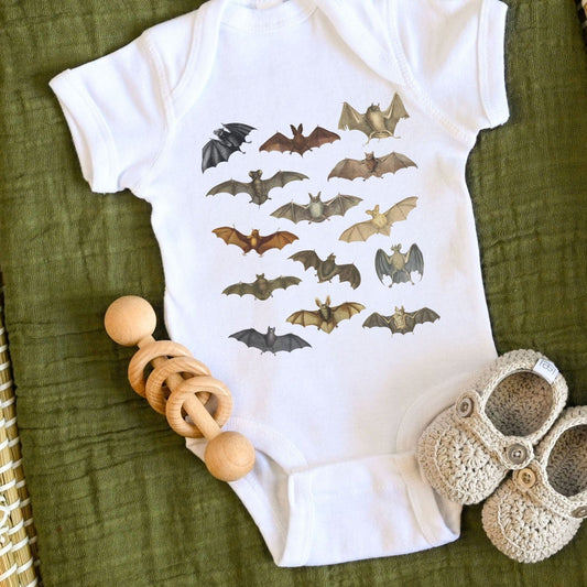 Flying Bats Baby Bodysuit Goblincore Baby Clothes Dark Cottagecore Baby Clothes Bat Shirt Infant Halloween Baby Bodysuit Baby Boy Baby Girl