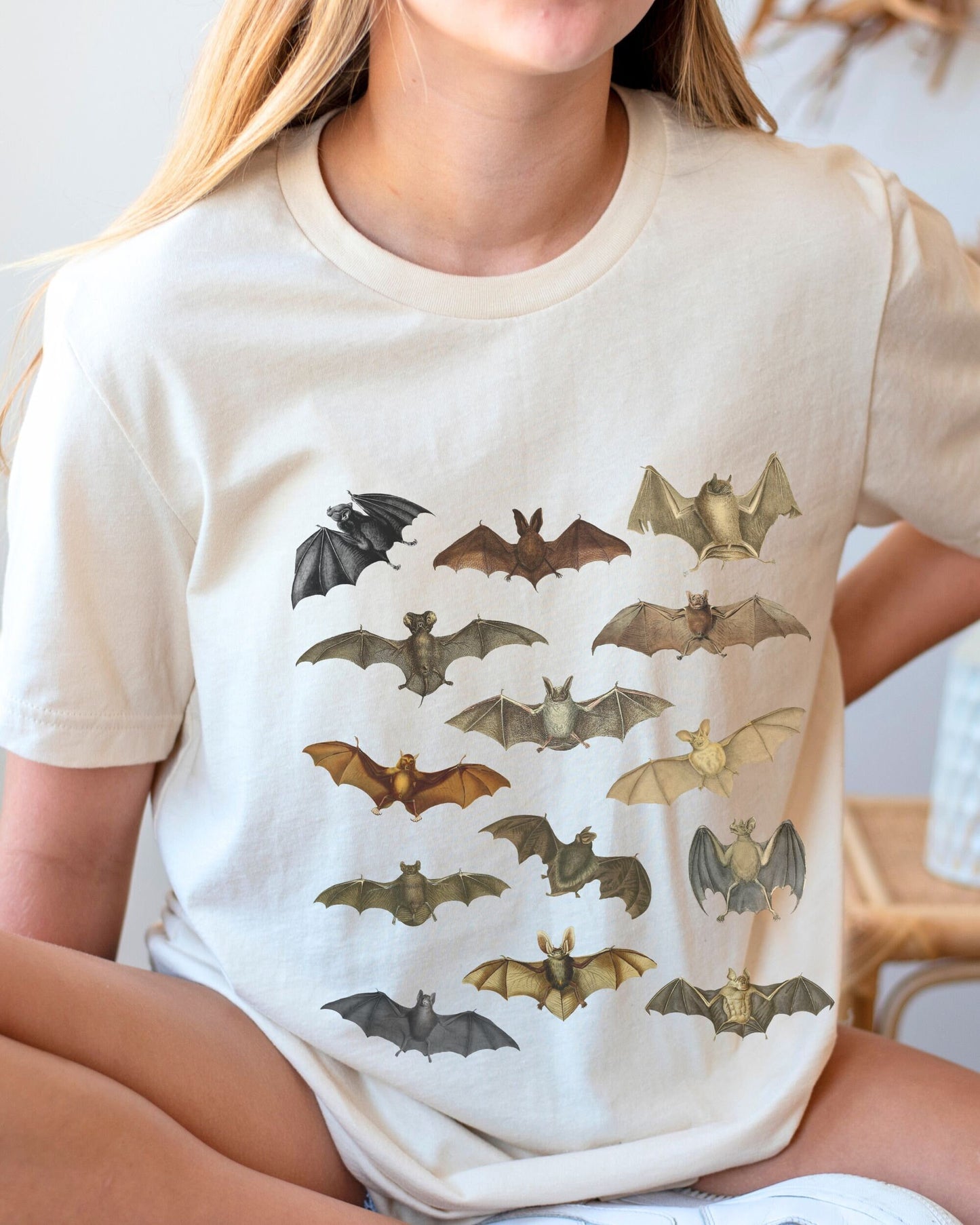 Bats Tshirt, Vintage Halloween Bats Toddler Tee, Dark Cottagecore ,Goblincore Shirt Boys Hallween Shirt Girl Unisex Kids Clothes