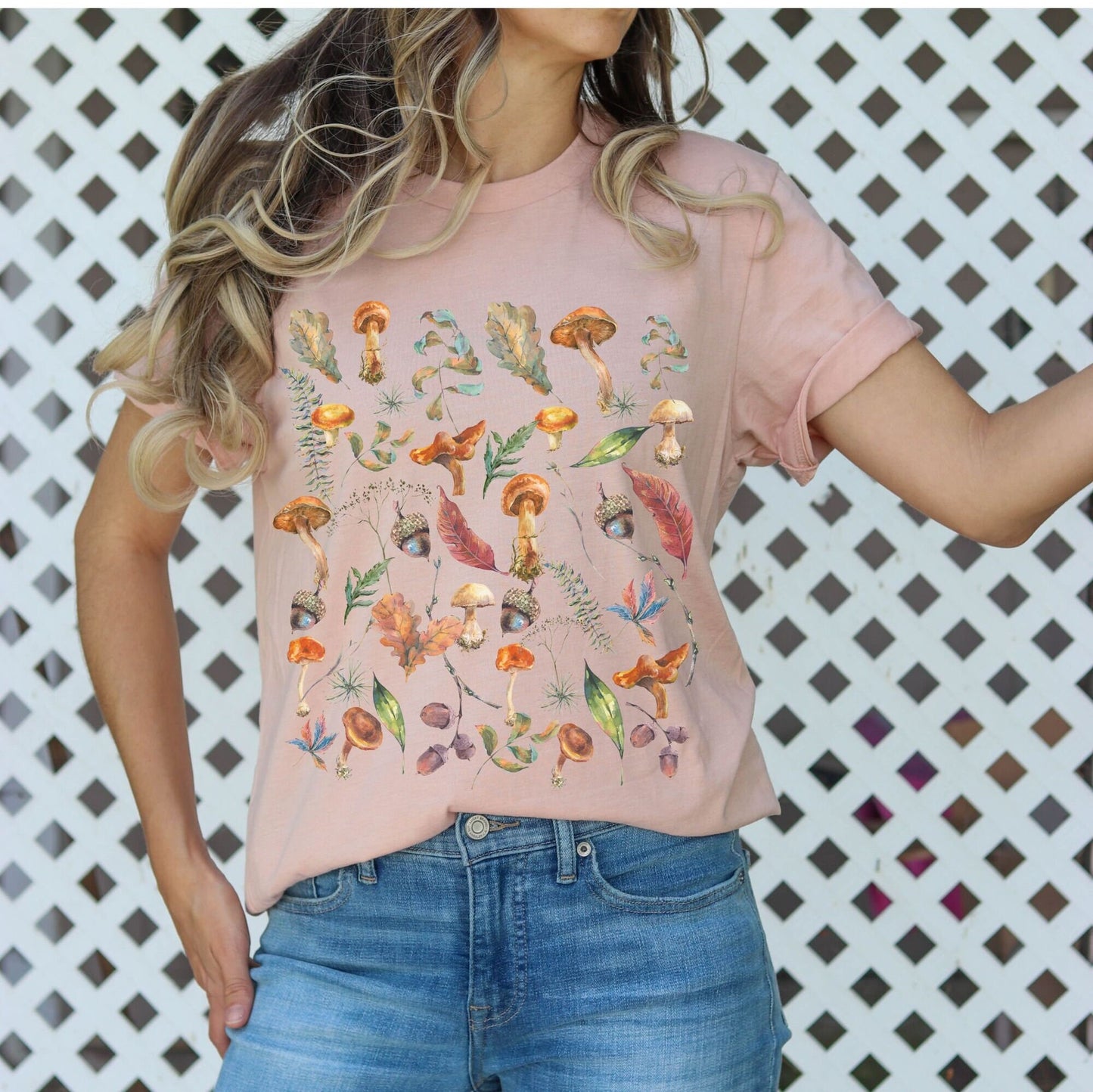 Fall Mushroom TShirt Fall Clothes Women Autumn Cottagecore Clothes Cottage Core Shirt Gobllincore Shirt BOHO Forestcore Tee FairyCore Shirt
