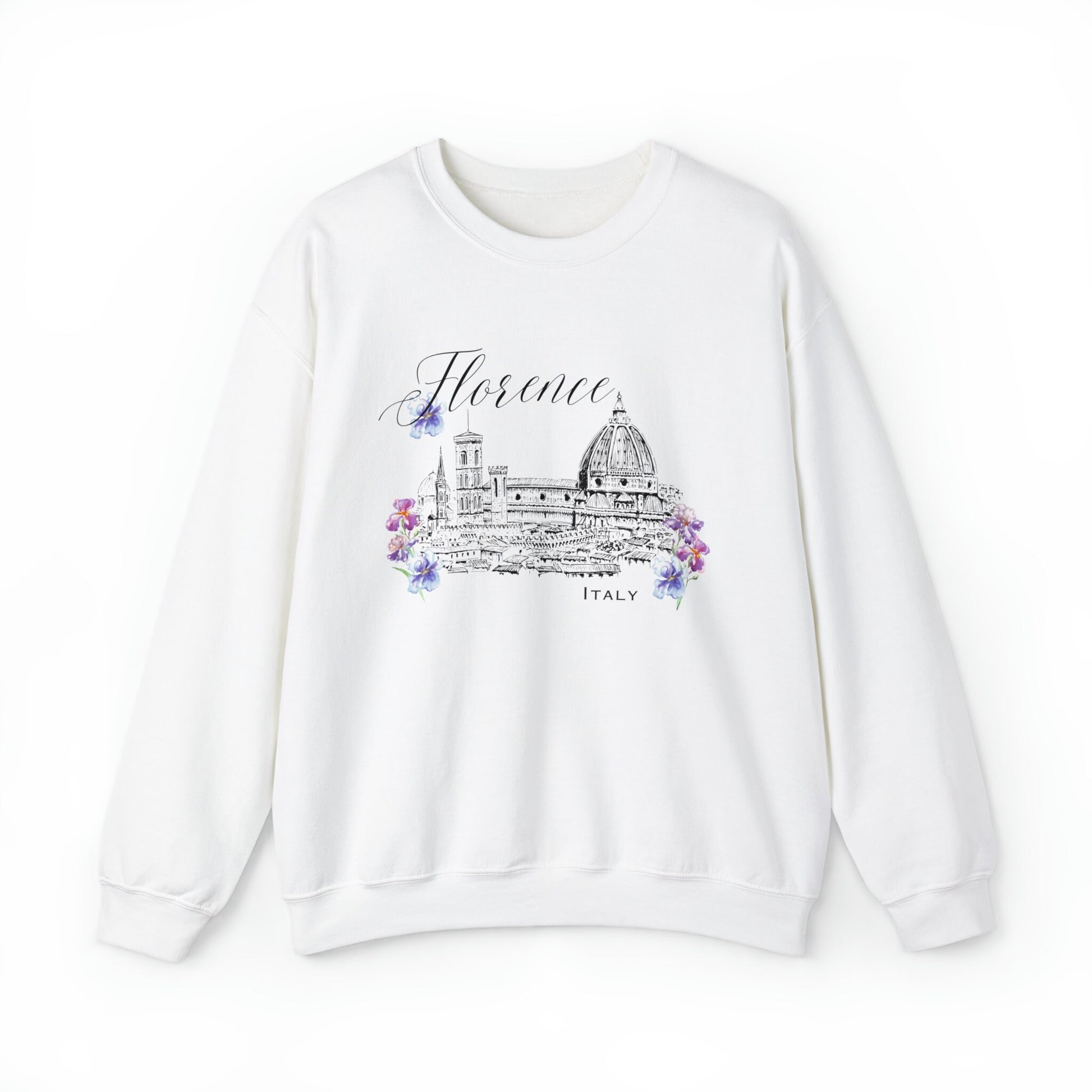Florence Italy Sweatshirt, Travel Sweatshirt Italy Shirt Romantic Italian Aesthetic Light Academia Honeymoon Sweatshirt Wildflower Shirt