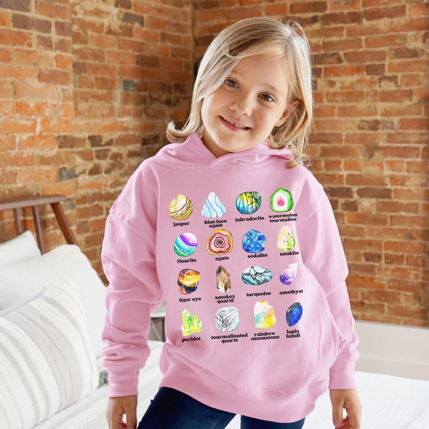 Crystal Shirt Toddler Gems and Minerals Toddler Hoodie Toddler Shirt Educational Gemstone Sweatshirt Kids Crystal Hoodie Sweatshirt