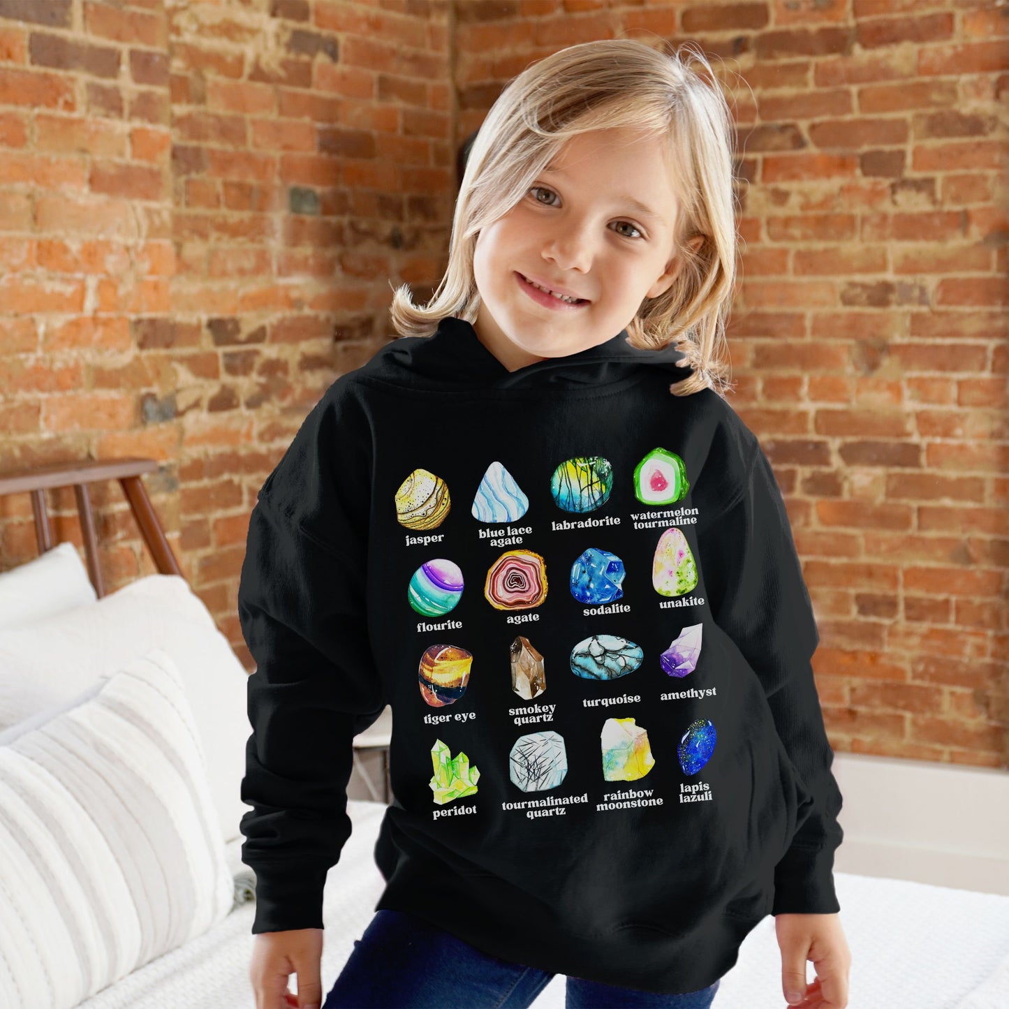 Crystal Shirt Toddler Gems and Minerals Toddler Hoodie Toddler Shirt Educational Gemstone Sweatshirt Kids Crystal Hoodie Sweatshirt