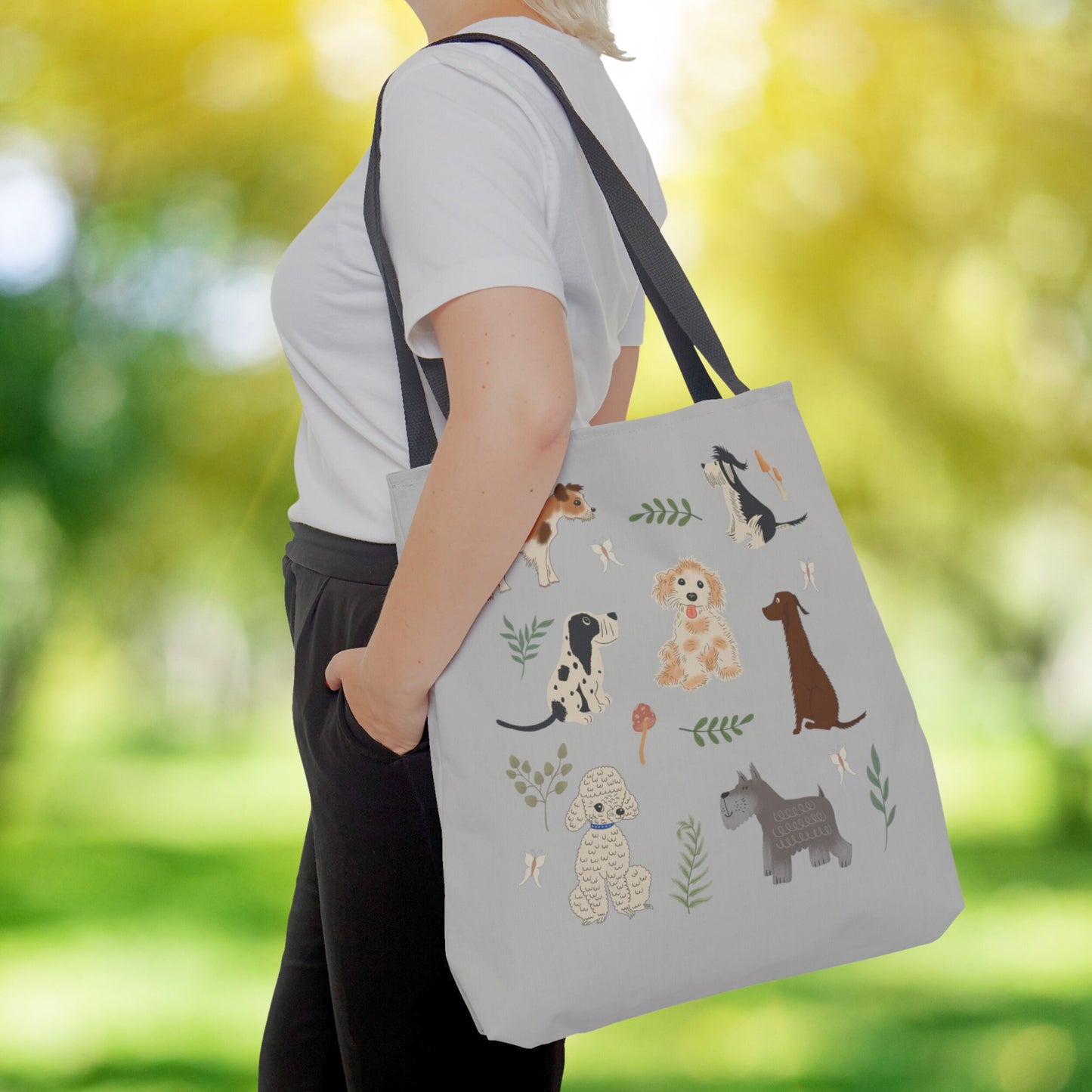 Dog Tote Bag, Mushroom Tote Bag, Butterfly Cottagecore Dogs Tote Bag Gift for Dog Lover Kids Gifts Scottie Dog Aesthetic Puppies Tote Bag