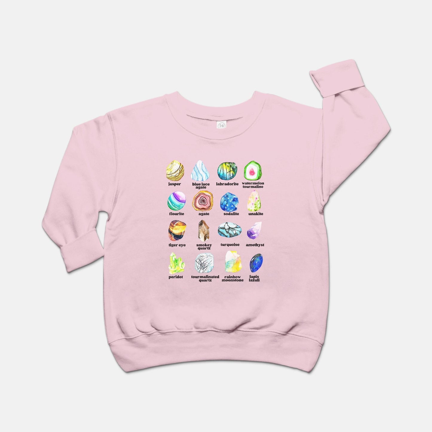 Gem and Mineral Sweatshirt for Kids Crystal Shirt Toddler Shirt Educational Gemstone Sweatshirt Kids Geology Crewneck Crystal Sweatshirt
