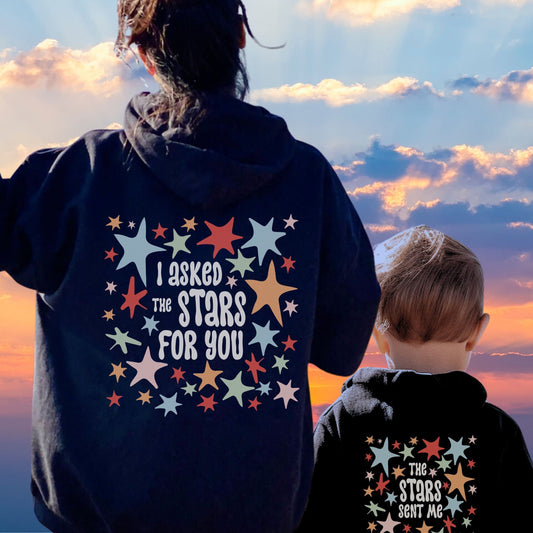 I Asked The Stars Hoodies, Mama Mini Sweatshirts, Coordinating Family Sweatshirt, Gender Neutral Clothes, IVF Mama Hoodie, Adoption Gifts