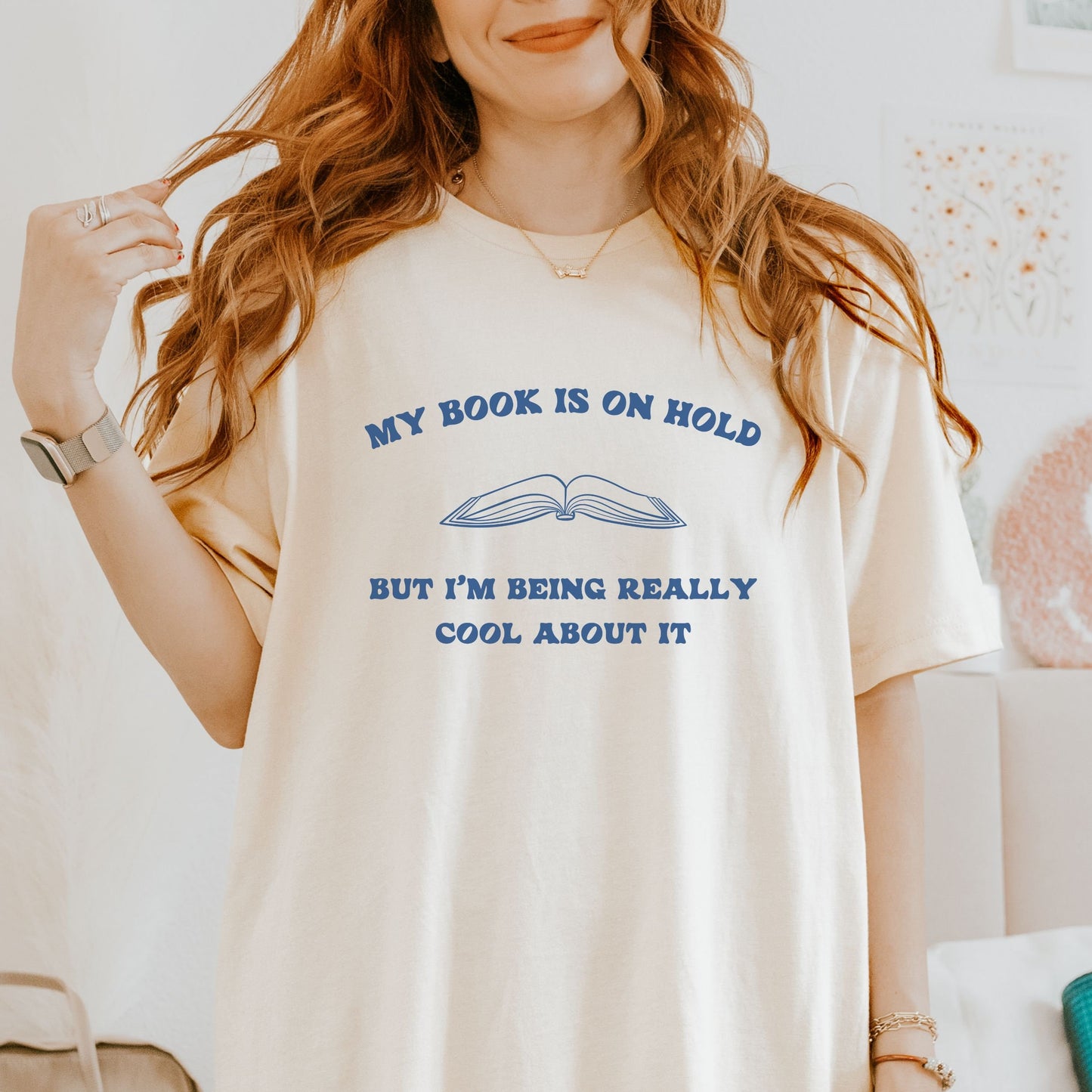 My Book is On Hold Library Shirt, Bookish Things, Booklover Gift, TBR Shirt Funny Reading Shirt Booktok Merch Bookstagram Booktrovert TShirt
