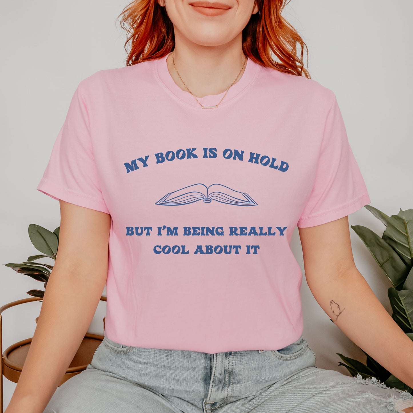 My Book is On Hold Library Shirt, Bookish Things, Booklover Gift, TBR Shirt Funny Reading Shirt Booktok Merch Bookstagram Booktrovert TShirt