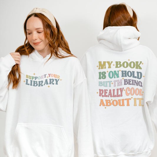 Book Hoodie, Book Lover Sweater Library Sweatshirt Reading Sweatshirt Book Sweater Bookish Things Booktrovert Hoodie Support Your Library