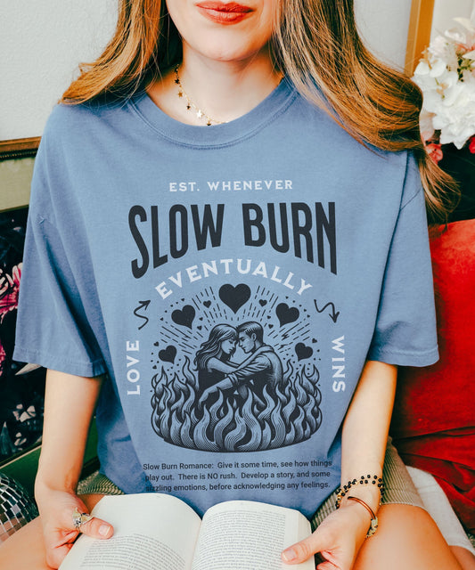 Slow Burn Reading Shirt Bookish Things Enemies To Lovers Book, Tropes Shirt Dark Romance Smut Shirt Romantasy Reader Fantasy Romance Gift