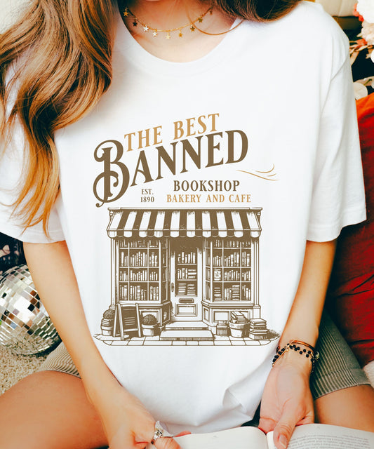 Banned Books Tshirt, The Best Banned Bookshop, Bookish Things Booklover Gifts Read Banned Books Vintage BookStore Smut Romance Reader