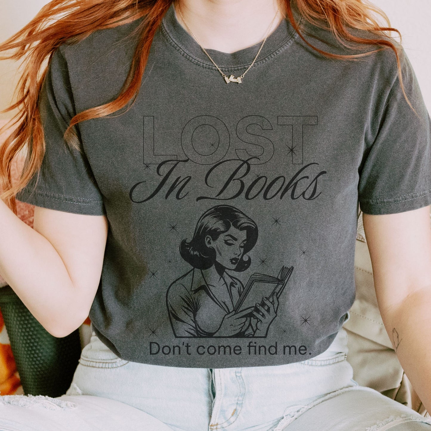 Lost In Books Comfort Colors TShirt Library Book Addict Shirt Enemies To Lovers Booktrovert Shirt Bookish Things Dark Romance Book Apparel