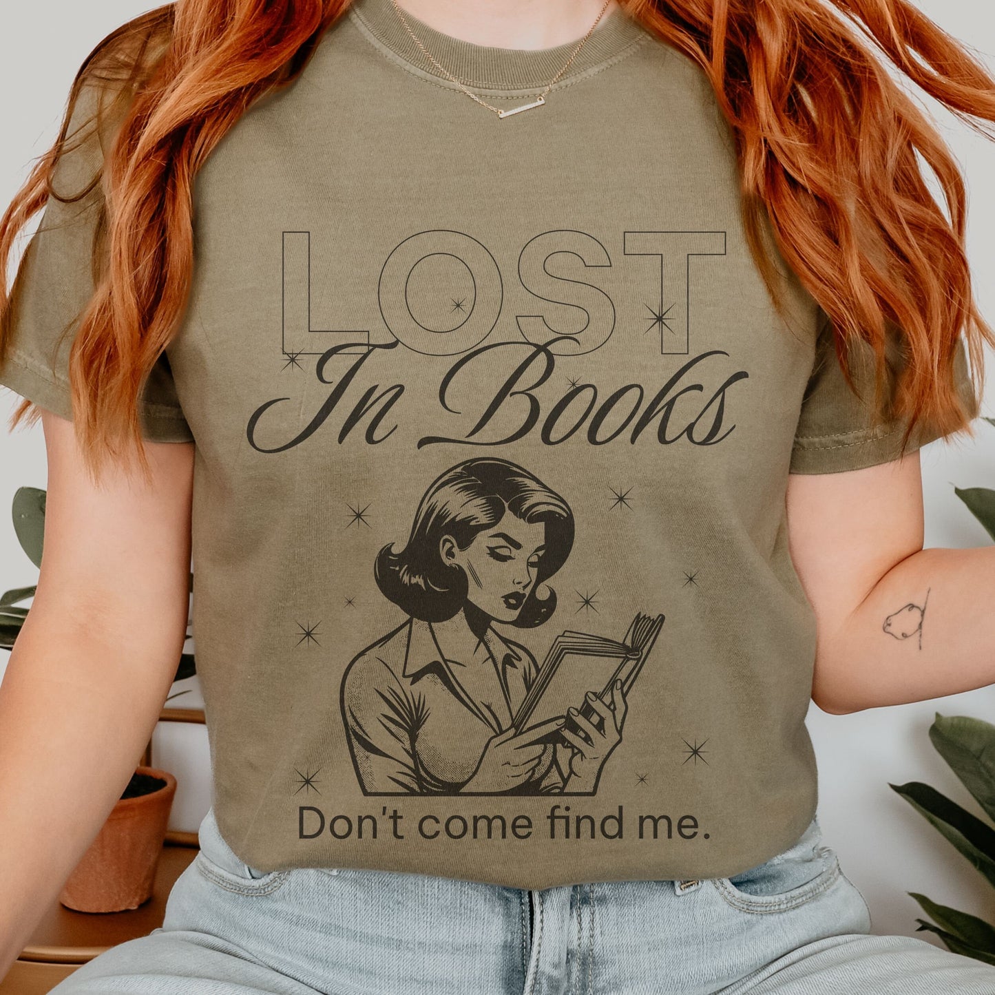 Lost In Books Comfort Colors TShirt Library Book Addict Shirt Enemies To Lovers Booktrovert Shirt Bookish Things Dark Romance Book Apparel