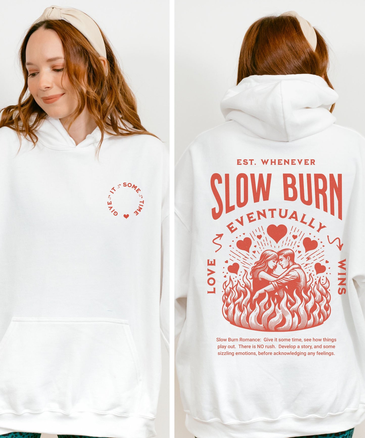 Slow Burn Reading Hoodie, Bookish Things Dark Romance Reader Bookcore Sweatshirt Smut Shirt Fantasy Romance Shirt Romantasy Gift Book Lover