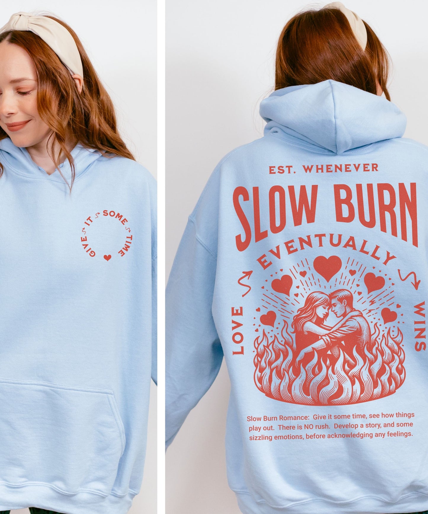Slow Burn Reading Hoodie, Bookish Things Dark Romance Reader Bookcore Sweatshirt Smut Shirt Fantasy Romance Shirt Romantasy Gift Book Lover
