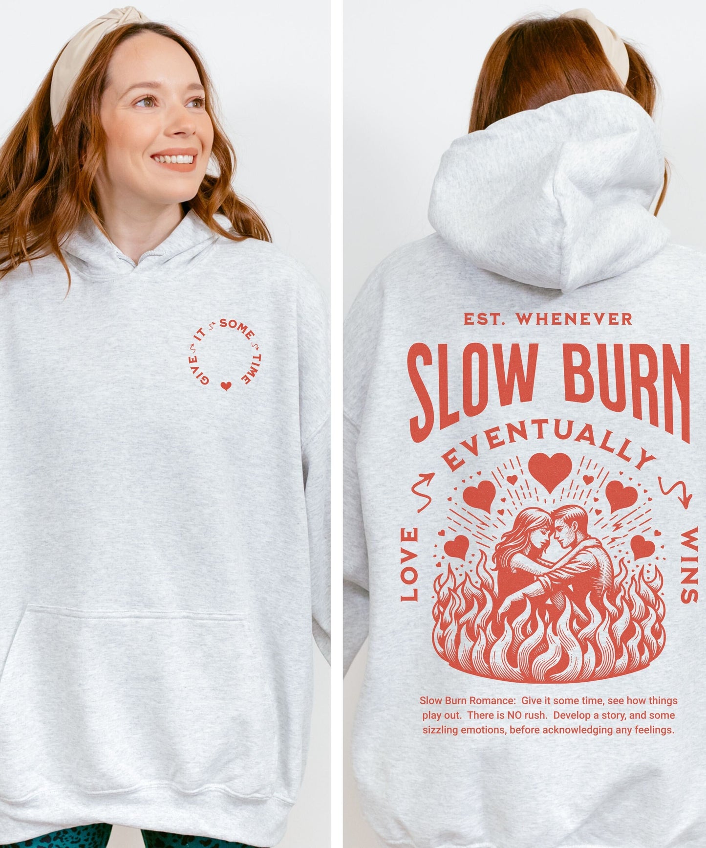 Slow Burn Reading Hoodie, Bookish Things Dark Romance Reader Bookcore Sweatshirt Smut Shirt Fantasy Romance Shirt Romantasy Gift Book Lover