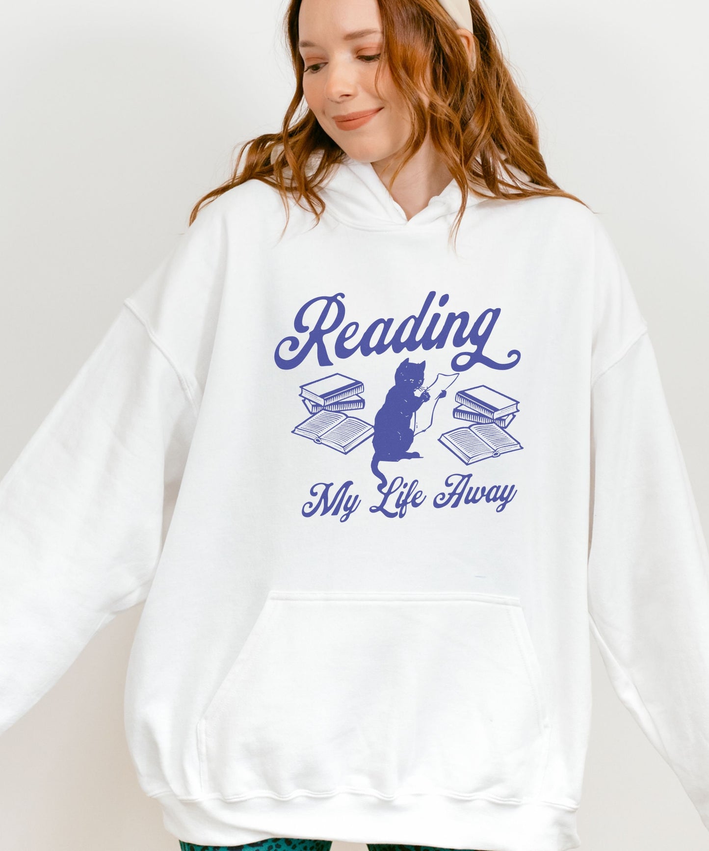 Book Addict Reading Hoodie Reading Sweatshirt Cat Hoodie Cat Themed Gifts Book Lover Sweater wiith Cat Bookish Things Cat Lover Death By TBR