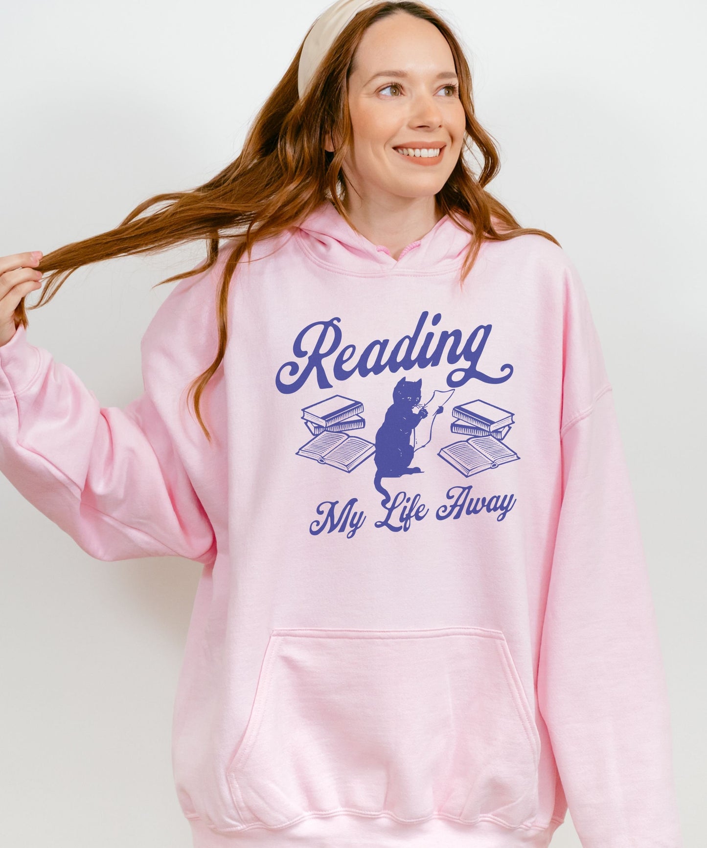 Book Addict Reading Hoodie Reading Sweatshirt Cat Hoodie Cat Themed Gifts Book Lover Sweater wiith Cat Bookish Things Cat Lover Death By TBR