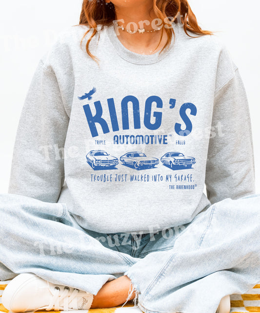 King's Automotive Sweatshirt, Ravenhood Series Licensed Kate Stewart Book Merch