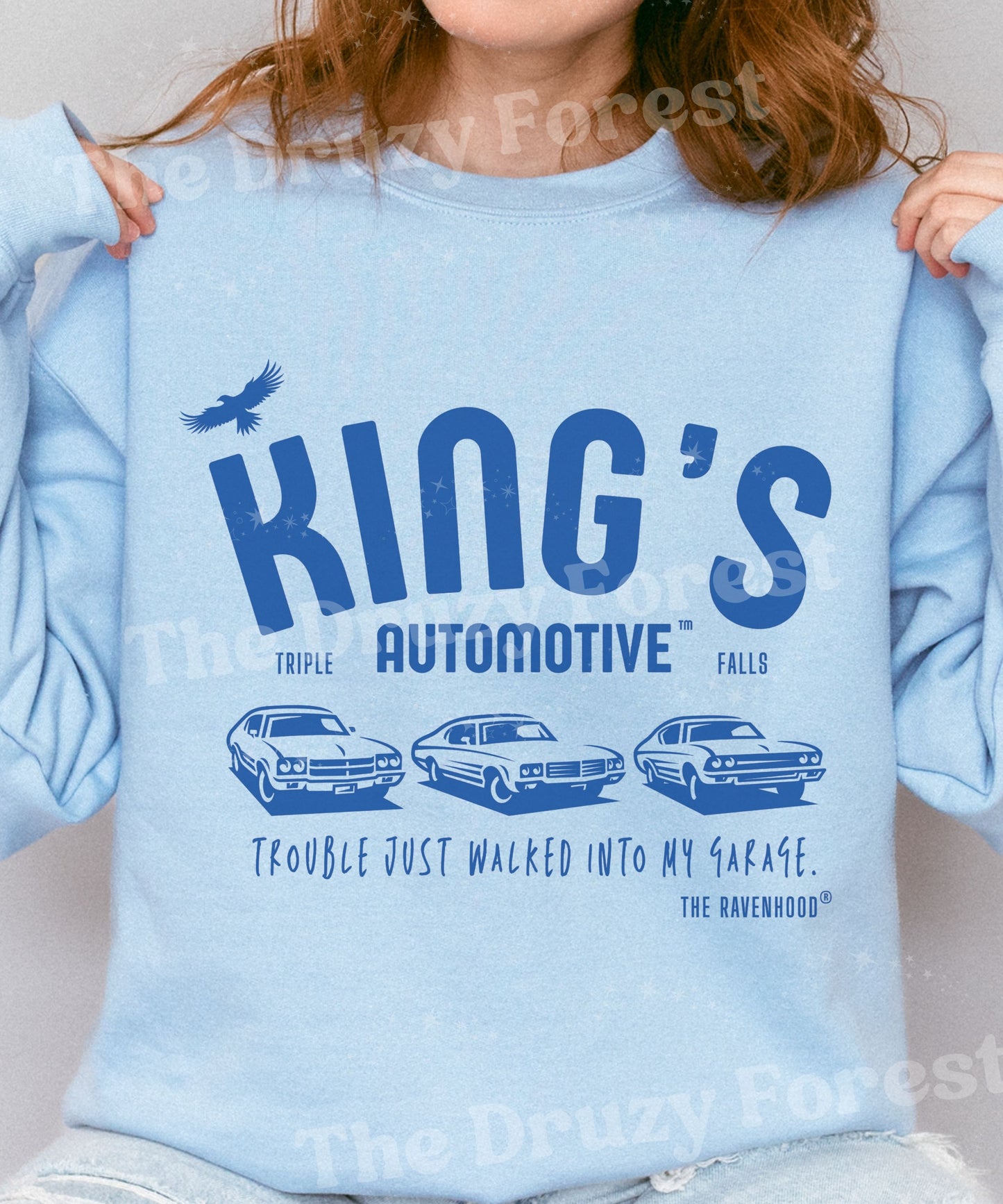 King's Automotive Sweatshirt, Ravenhood Series Licensed Kate Stewart Book Merch