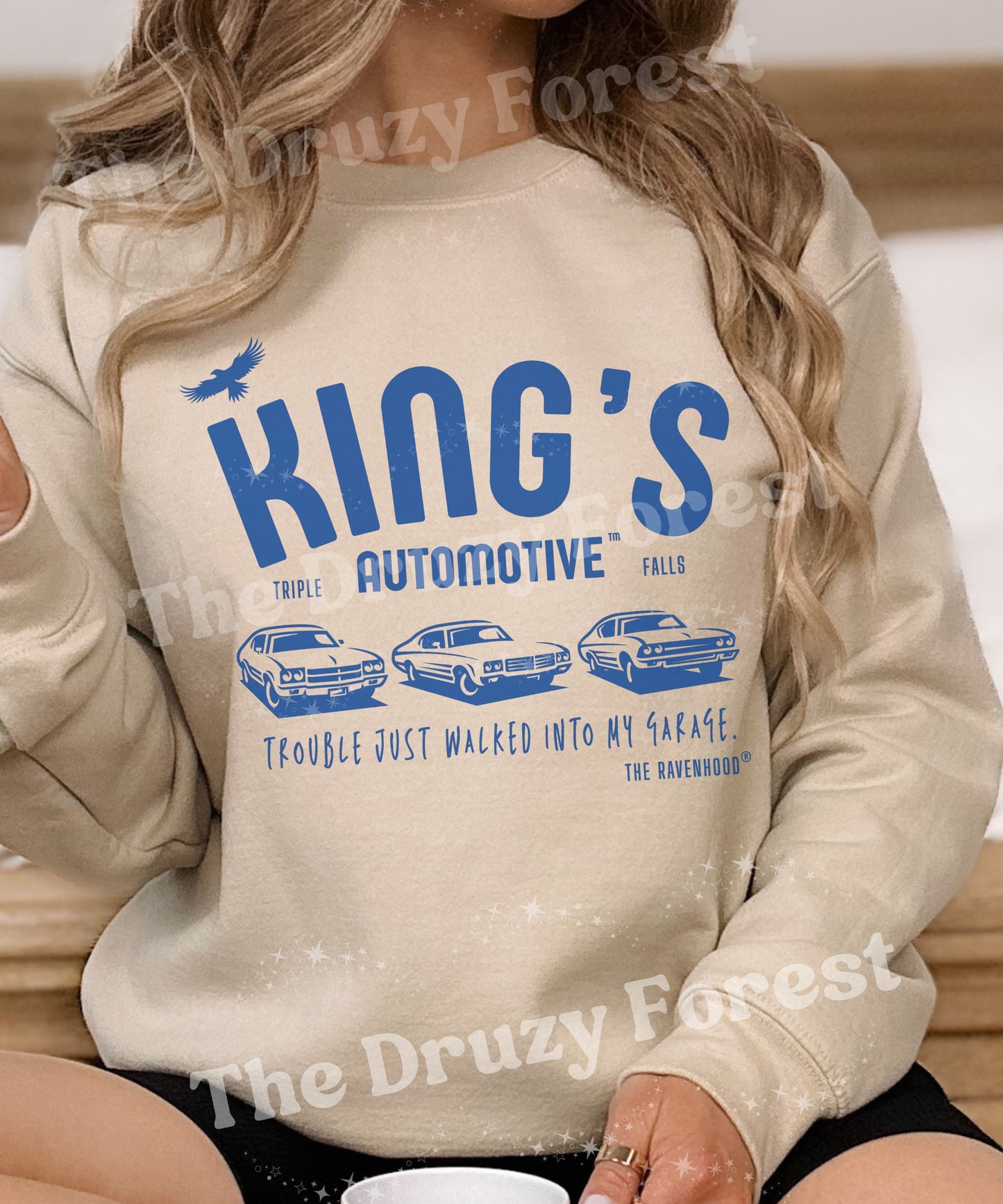 King's Automotive Sweatshirt, Ravenhood Series Licensed Kate Stewart Book Merch