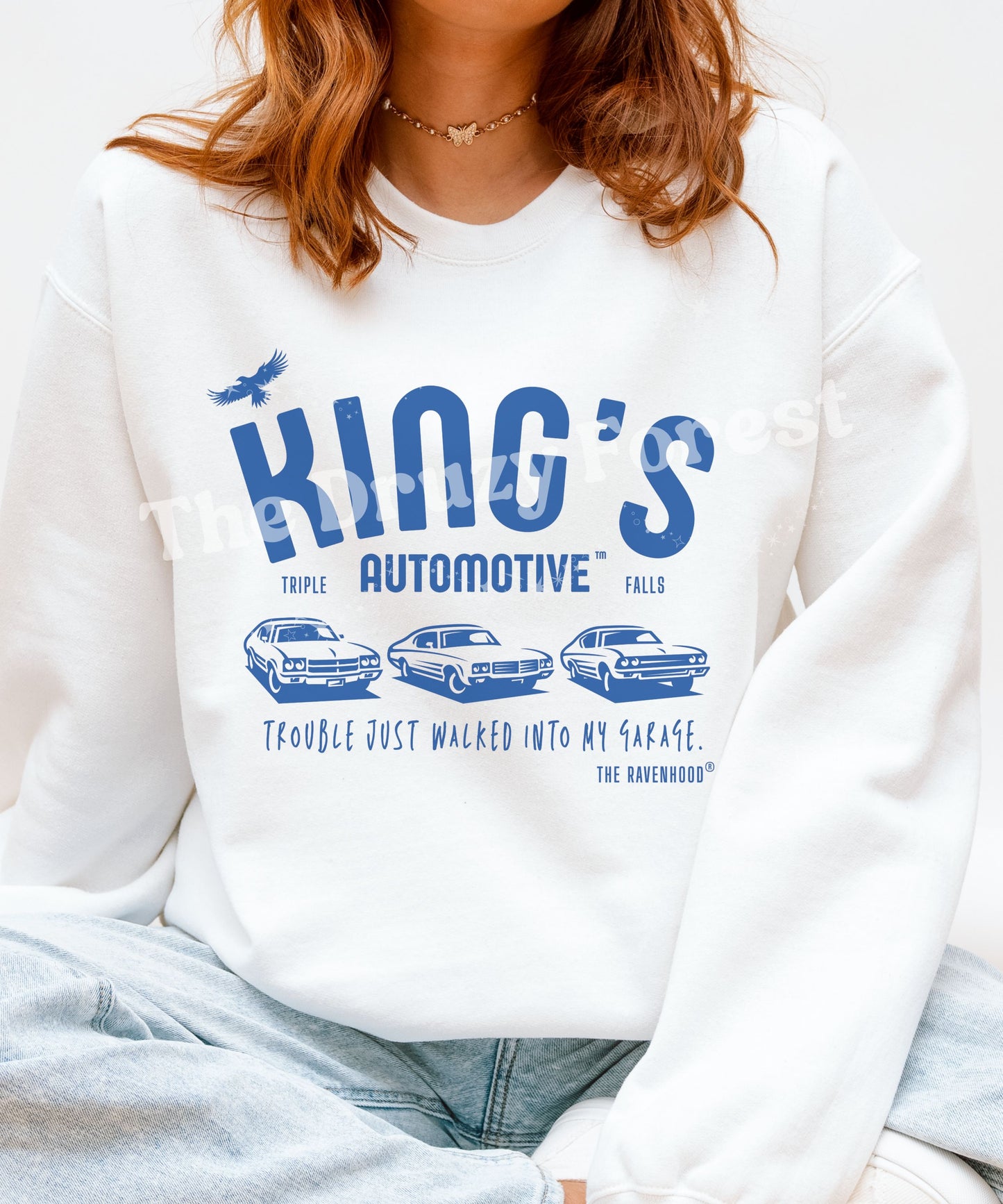 King's Automotive Sweatshirt, Ravenhood Series Licensed Kate Stewart Book Merch