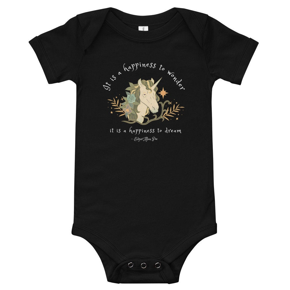 Poet Shirt Poetry Baby Edgar Allan Poe Baby Cottagecore Baby Woodland Baby Academia Baby Unicorn Baby Bodysuit Literary Gifts Light Academia