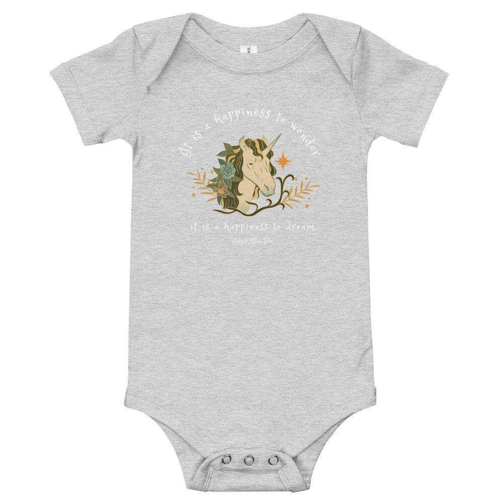 Poet Shirt Poetry Baby Edgar Allan Poe Baby Cottagecore Baby Woodland Baby Academia Baby Unicorn Baby Bodysuit Literary Gifts Light Academia