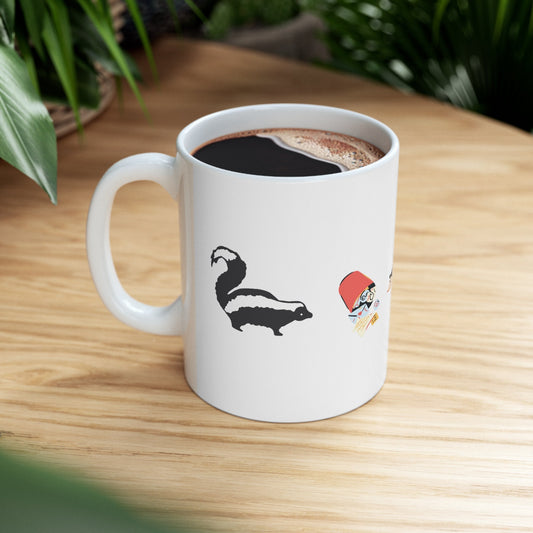 Possum Mug Raccoon Mug Skunk Coffee Mug Opossum Mug Opossum Gift Weird Gift Night Scavenger Animals in Trash Coffee Mug