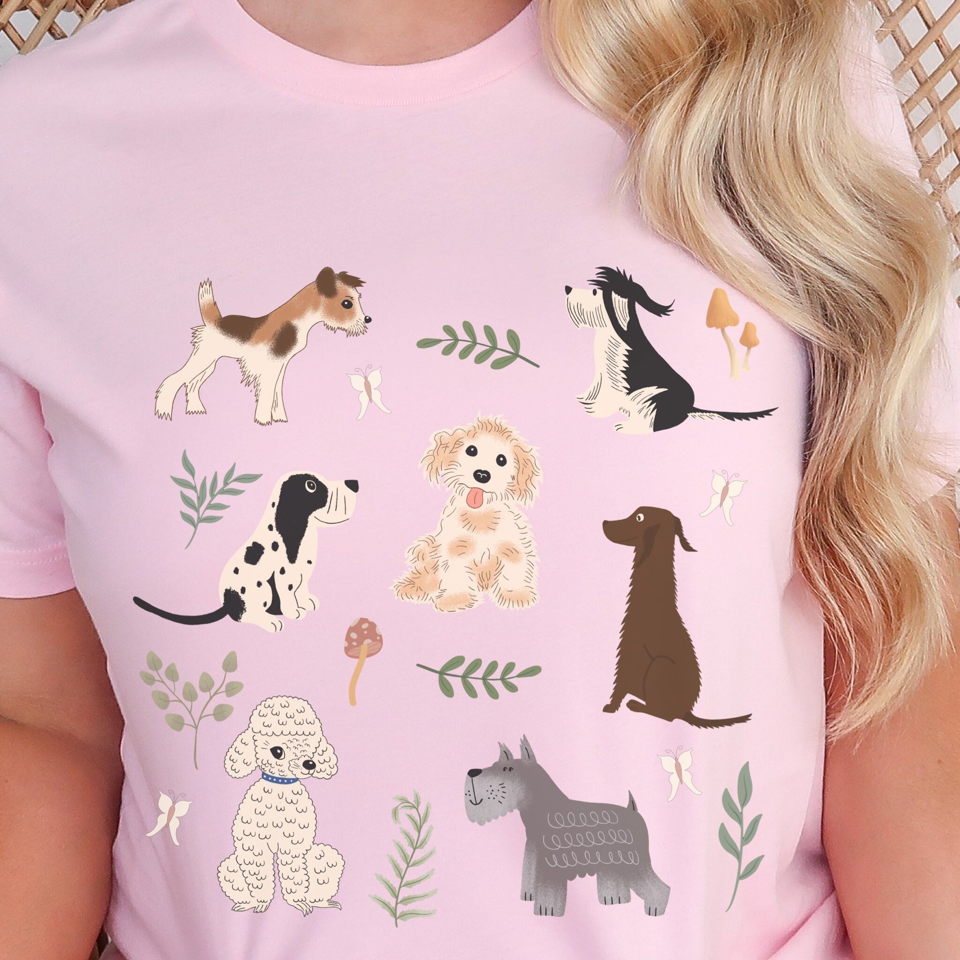 Cottage Core Shirt Dog Shirt Cottage Core Clothing Mushroom Shirt Butterfly Shirt Fairy Core Dog Lover Gift Tee