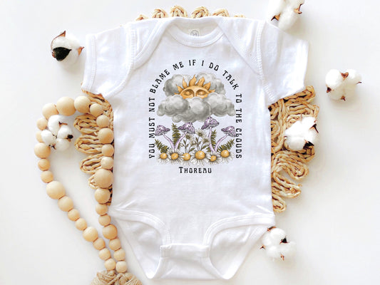 Mushroom Baby Clothes Goblincore Henry David Thoreau Literary Shirt Quote Shirt Sunshine Baby Bodysuit Cottagecore Grunge Poet Baby Shirt