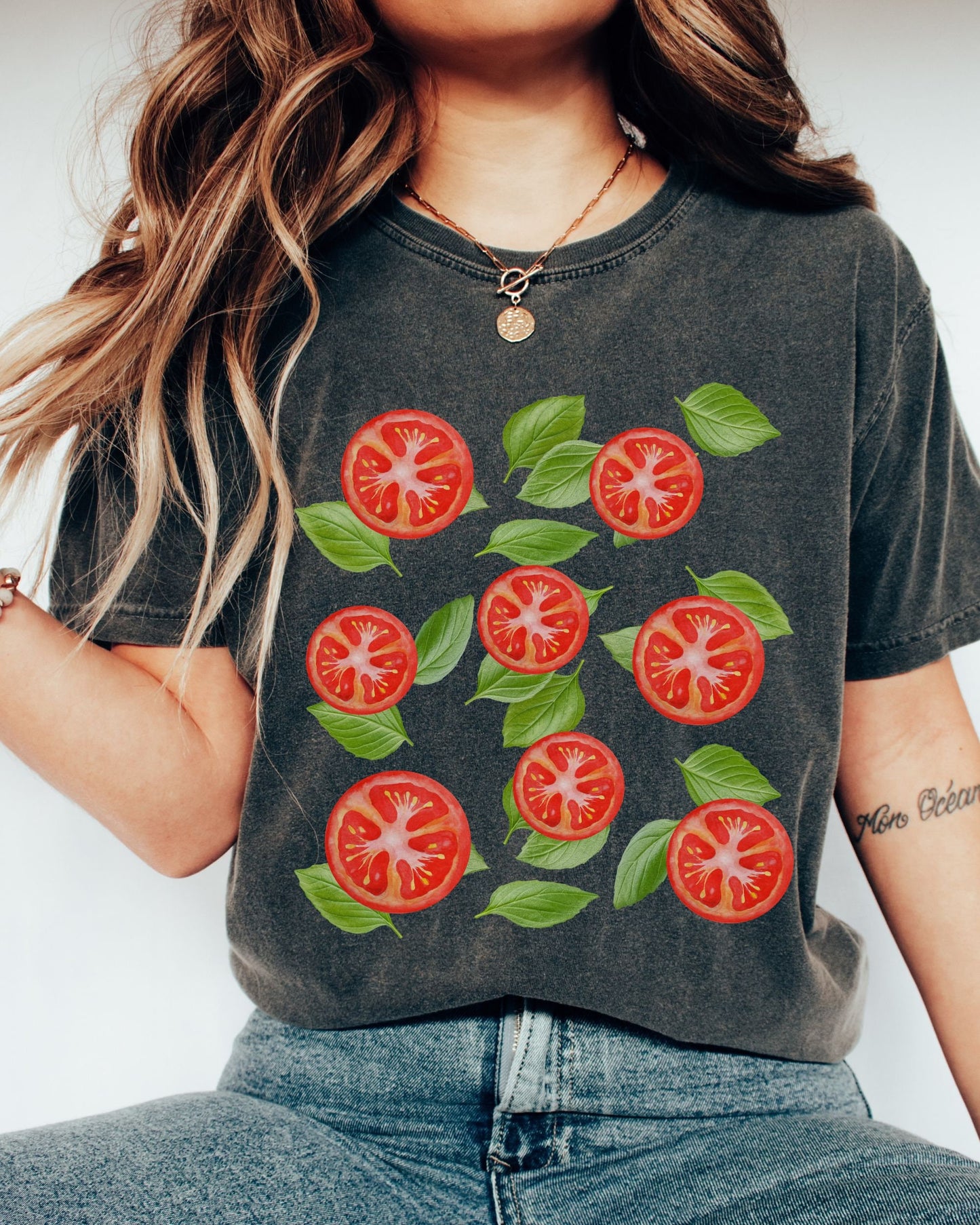 Tomato Shirt Comfort Colors Vegetable Shirt Tomato And Basil Shirt Veggie Shirt Foodie Shirt Gardening Shirt Culinary Shirt Summer T-shirts