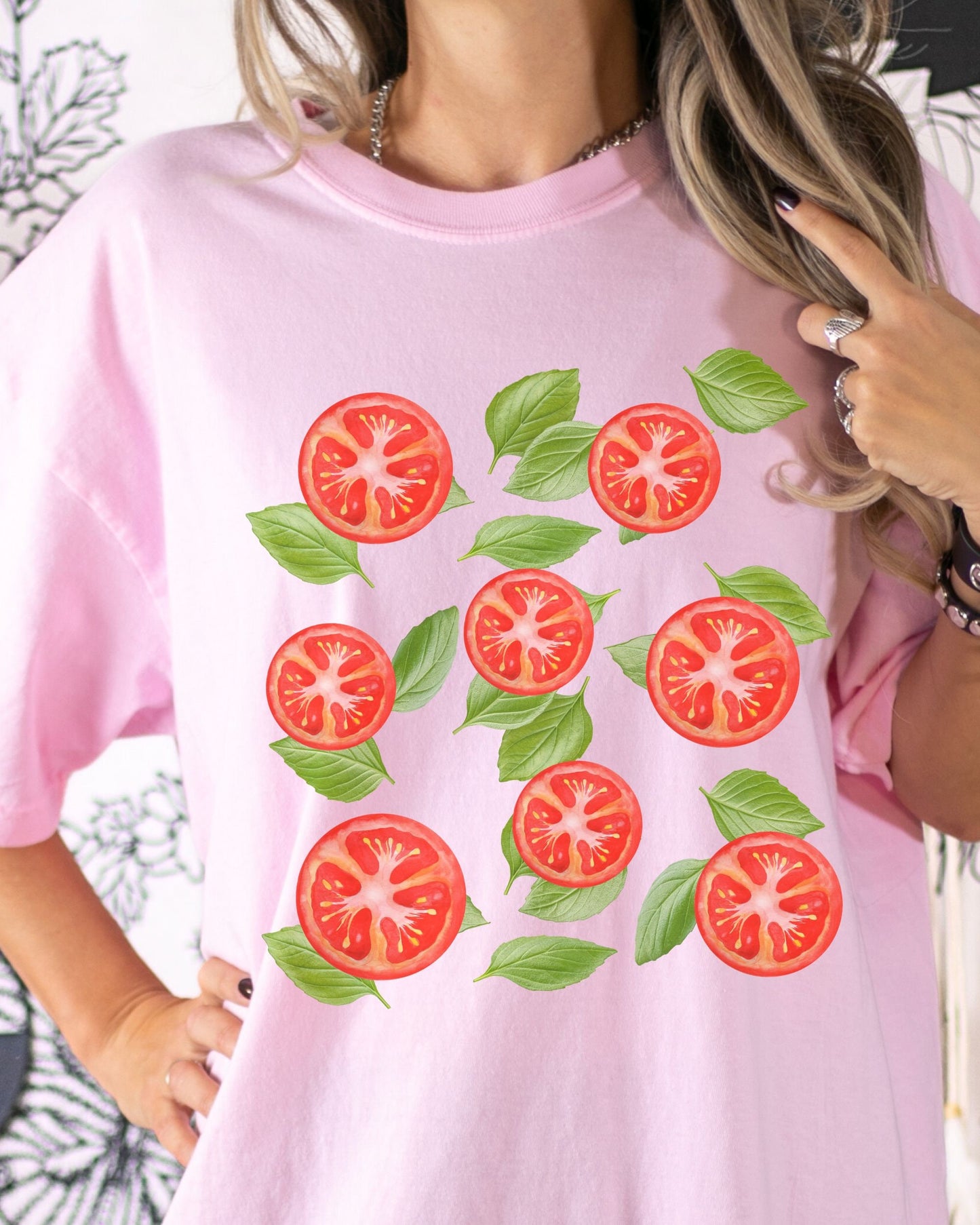 Tomato Shirt Comfort Colors Vegetable Shirt Tomato And Basil Shirt Veggie Shirt Foodie Shirt Gardening Shirt Culinary Shirt Summer T-shirts